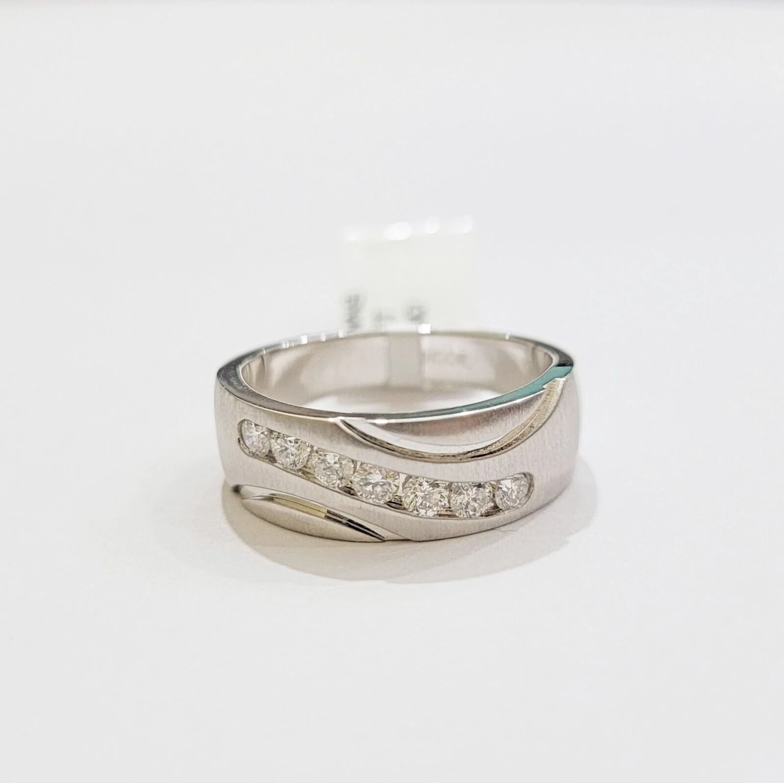 Real 14k White Diamond Ring Mens Band 1/2 Ct Round Cut Wedding Engagement Sizabl - Image 4