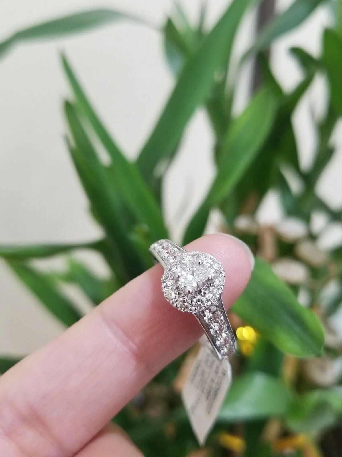 REAL 14k White Gold 1.34 CT Diamonds Ladies Ring Women Size 7 Engagement Wedding - Image 2