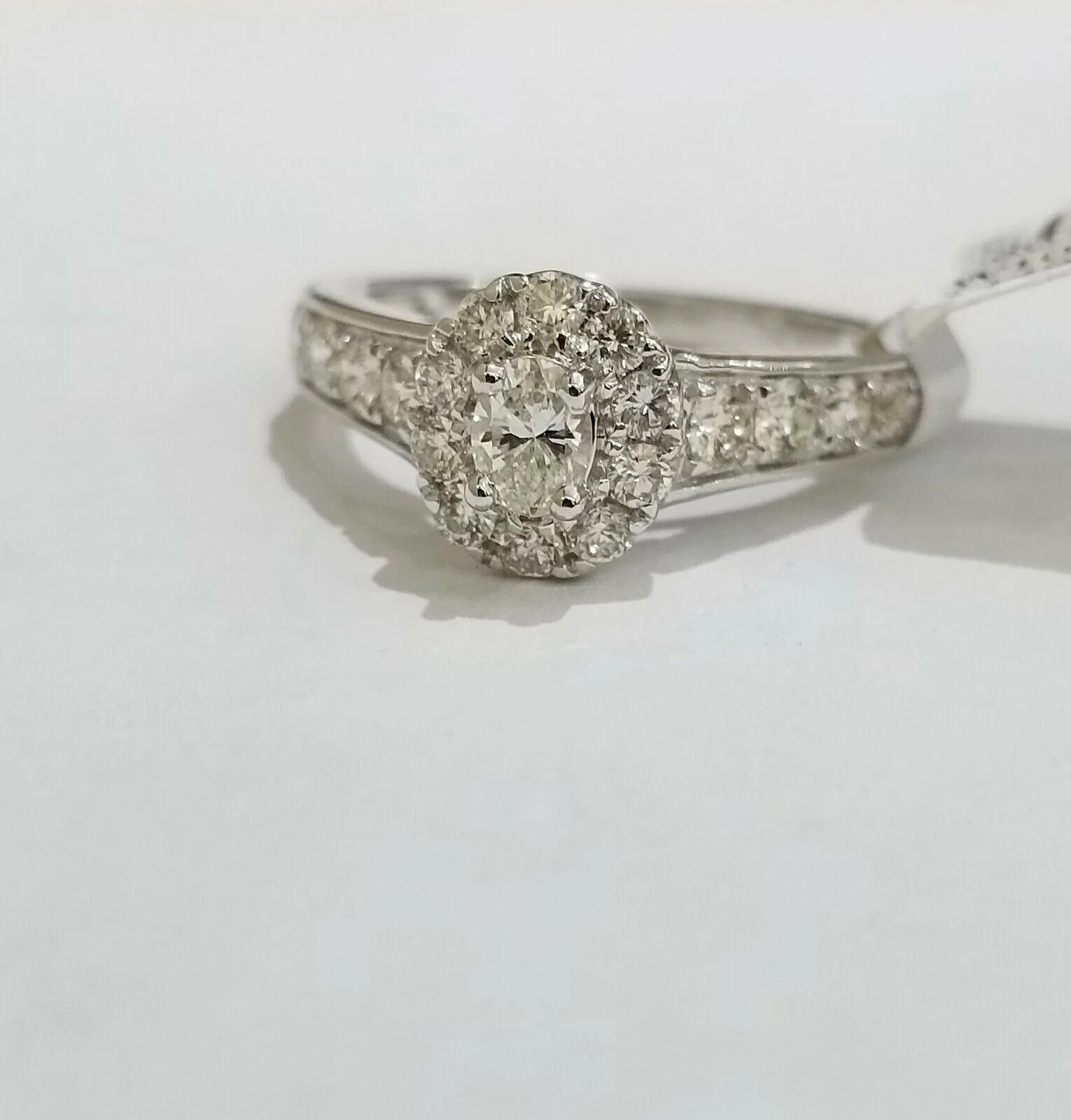REAL 14k White Gold 1.34 CT Diamonds Ladies Ring Women Size 7 Engagement Wedding - Image 5