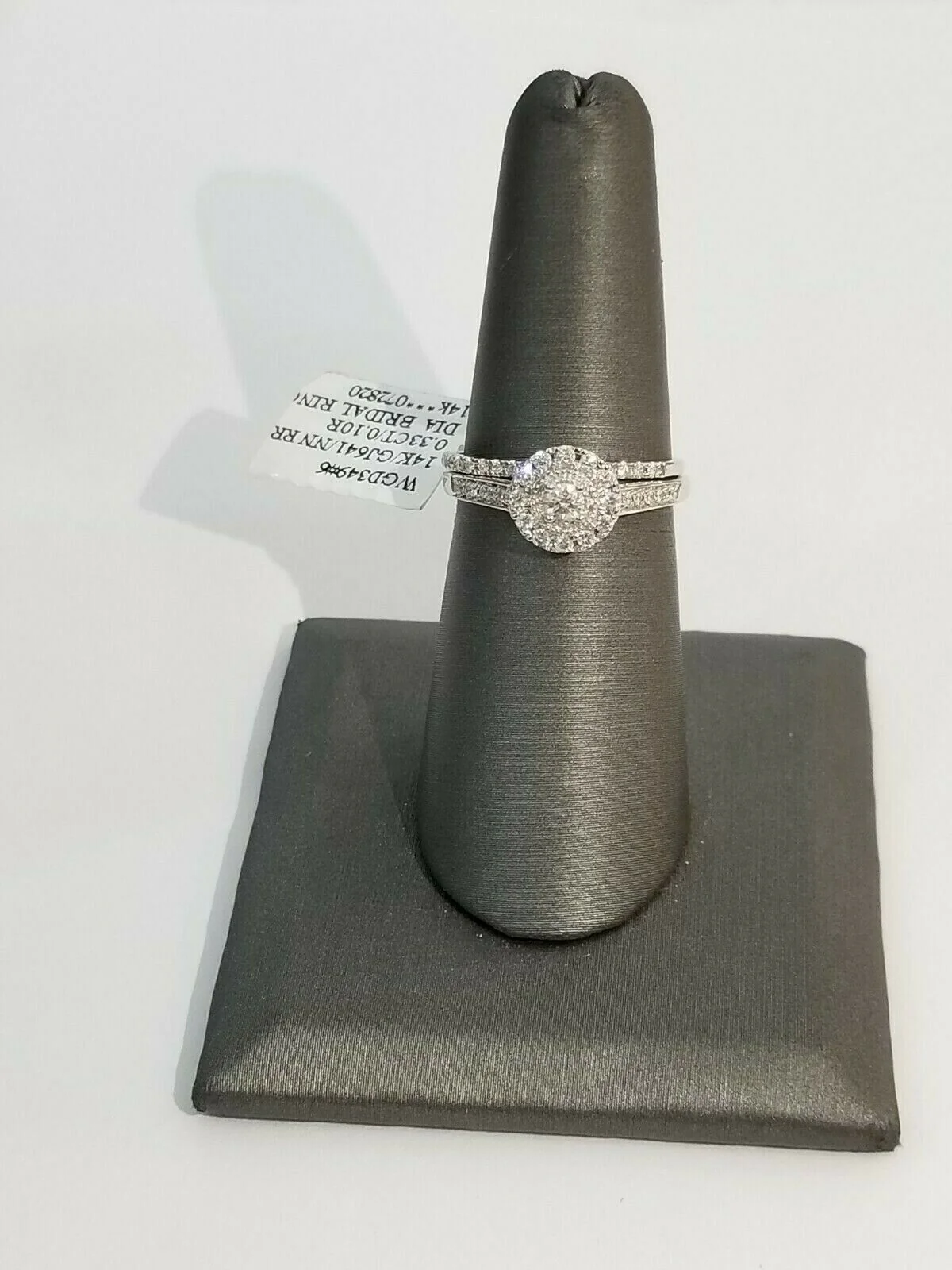 Real 14k White gold Diamond Ring band set Ladies women Genuine, Solid, 14kt - Image 3