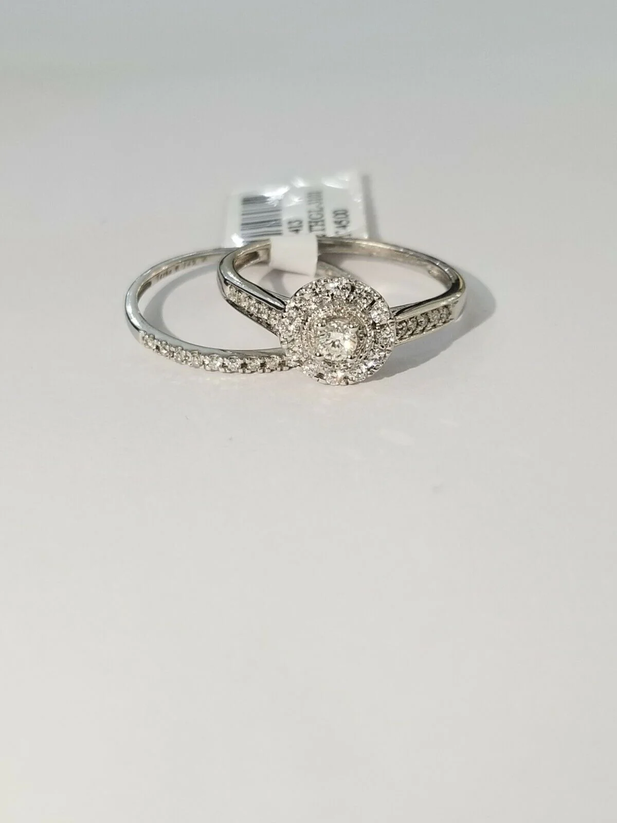 Real 14k White gold Diamond Ring band set Ladies women Genuine, Solid, 14kt - Image 4