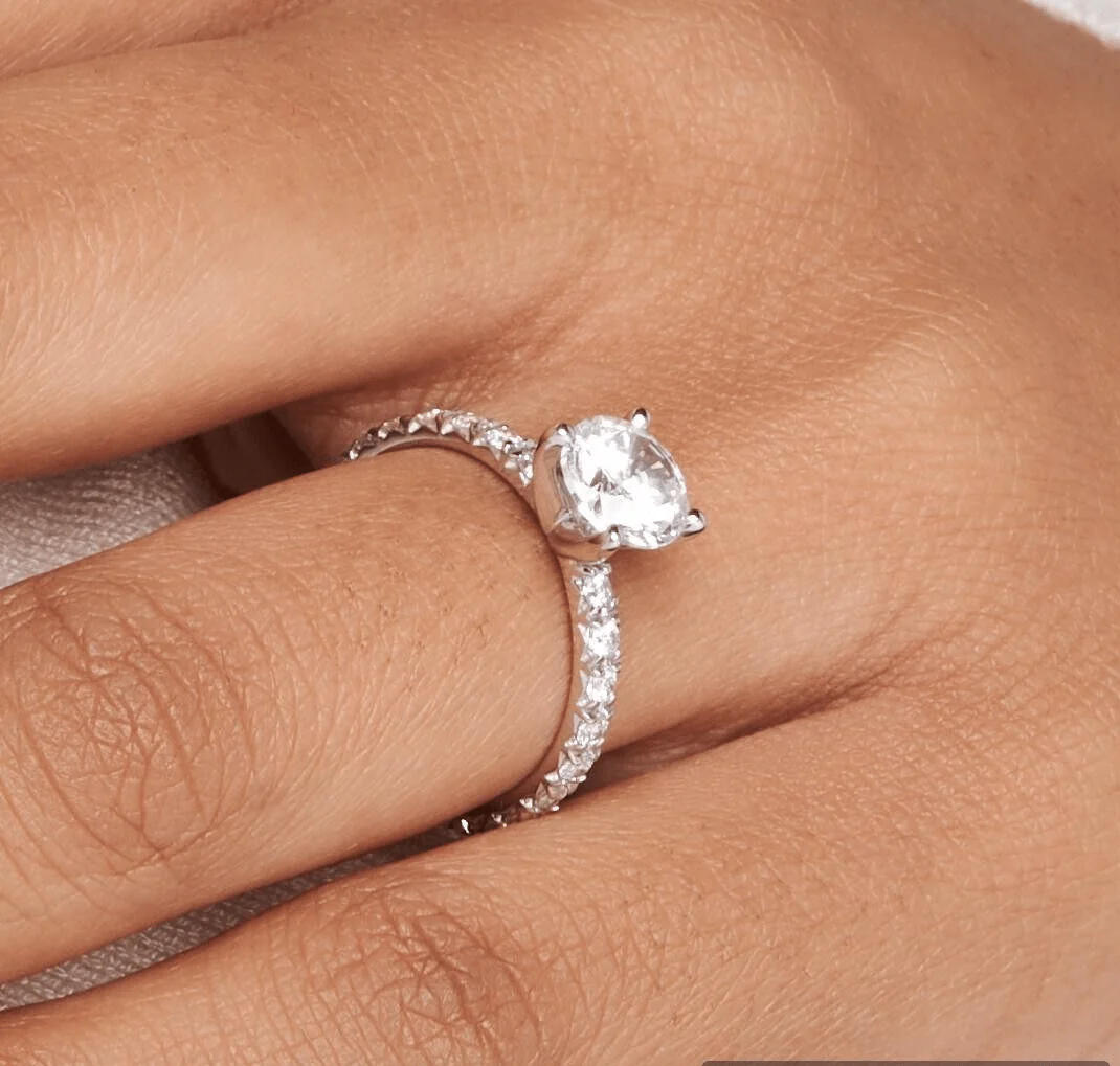 Real 14k White Gold IGI Certified 1.25CT Lab Created Diamond Ring Round Shaped - Image 2