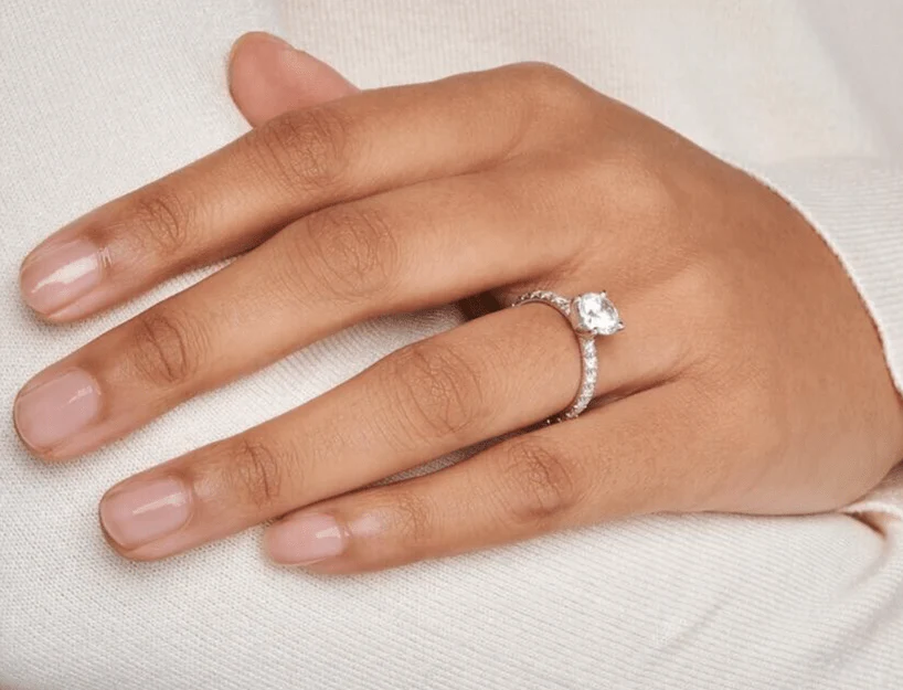 Real 14k White Gold IGI Certified 1.25CT Lab Created Diamond Ring Round Shaped - Image 4