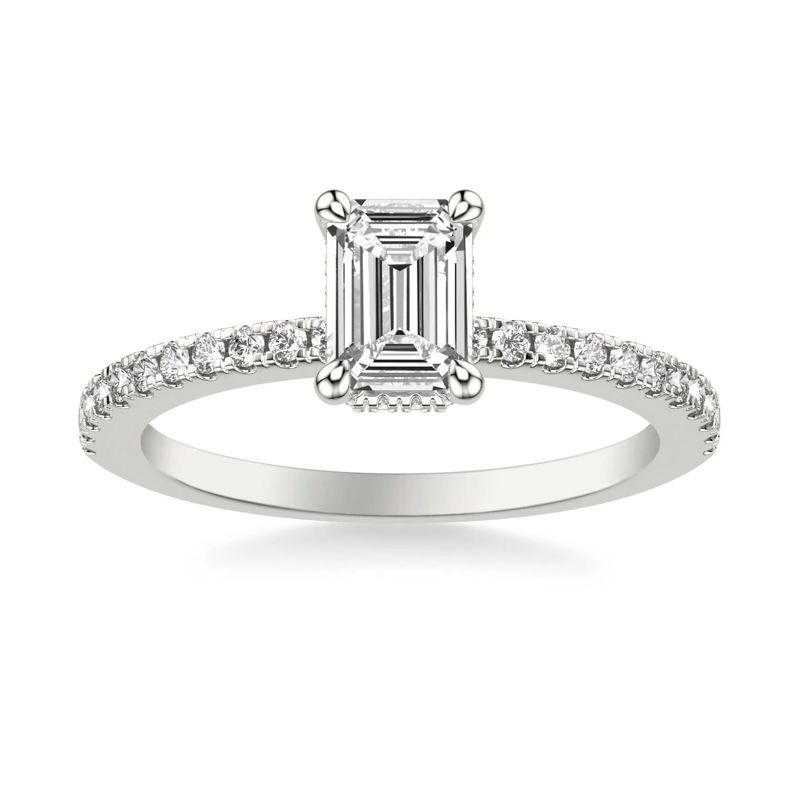 Real 14k White Gold IGI Certified 1.25CT Lab Created VS Diamond Ring Emerald Cut Ring Sizes 6,7,8,9,10,11 & 12 - Image 2