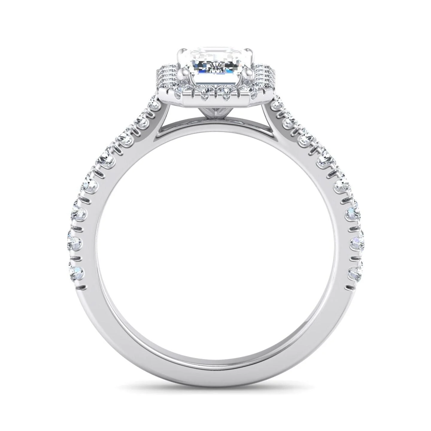 Real 14k White Gold IGI Certified 1.25CT Lab Created VS Diamond Ring Emerald Cut - Image 3