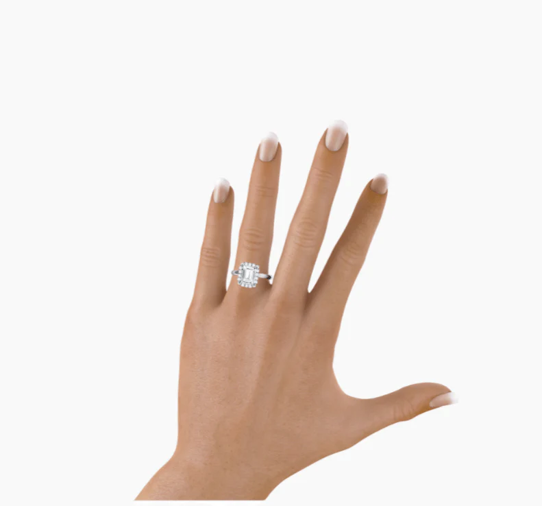 Real 14k White Gold IGI Certified 1.25CT Lab Created VS Diamond Ring Emerald Cut - Image 5