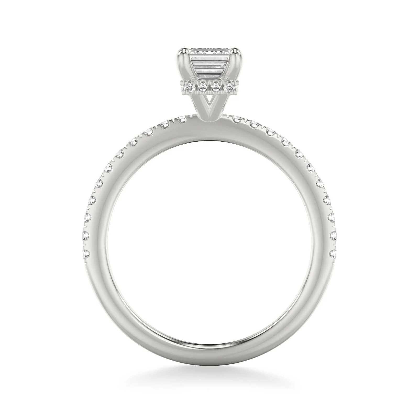 Real 14k White Gold IGI Certified 1.25CT Lab Created VS Diamond Ring Emerald Cut - Image 3