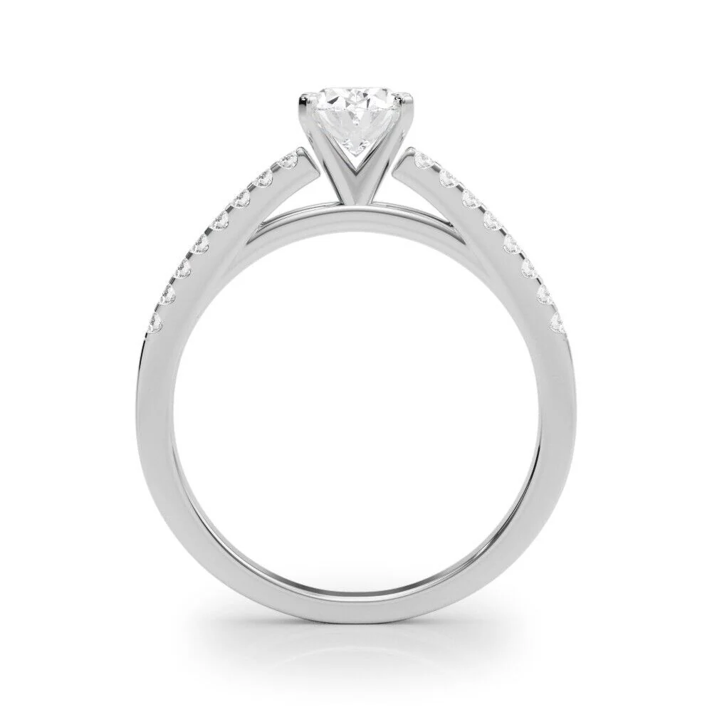Real 14k White Gold IGI Certified 1.25CT Lab Created VS Diamond Ring Oval Shaped - Image 2