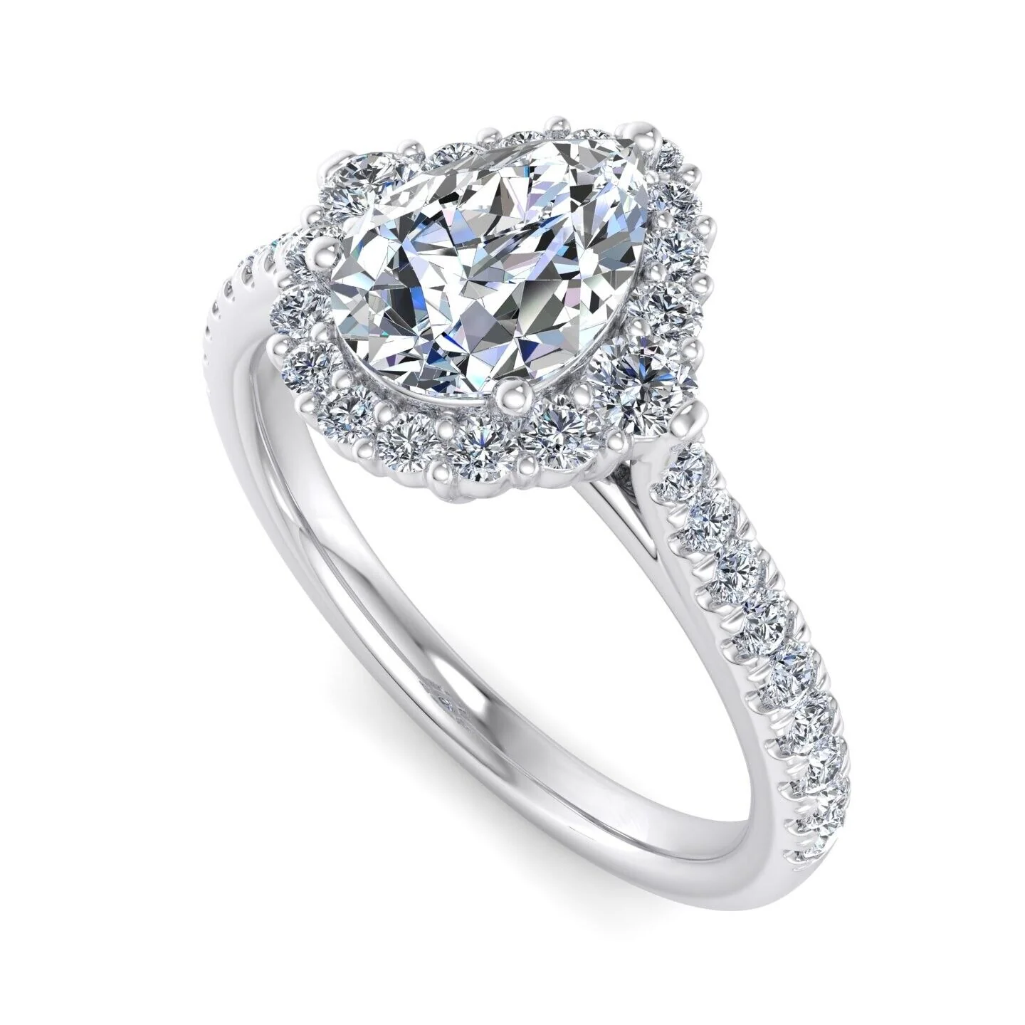 Real 14k White Gold IGI Certified 1.25CT Lab Created VS Diamond Ring Pear Shaped Ring Sizes 6,7,8,9,10,11 & 12 - Image 2
