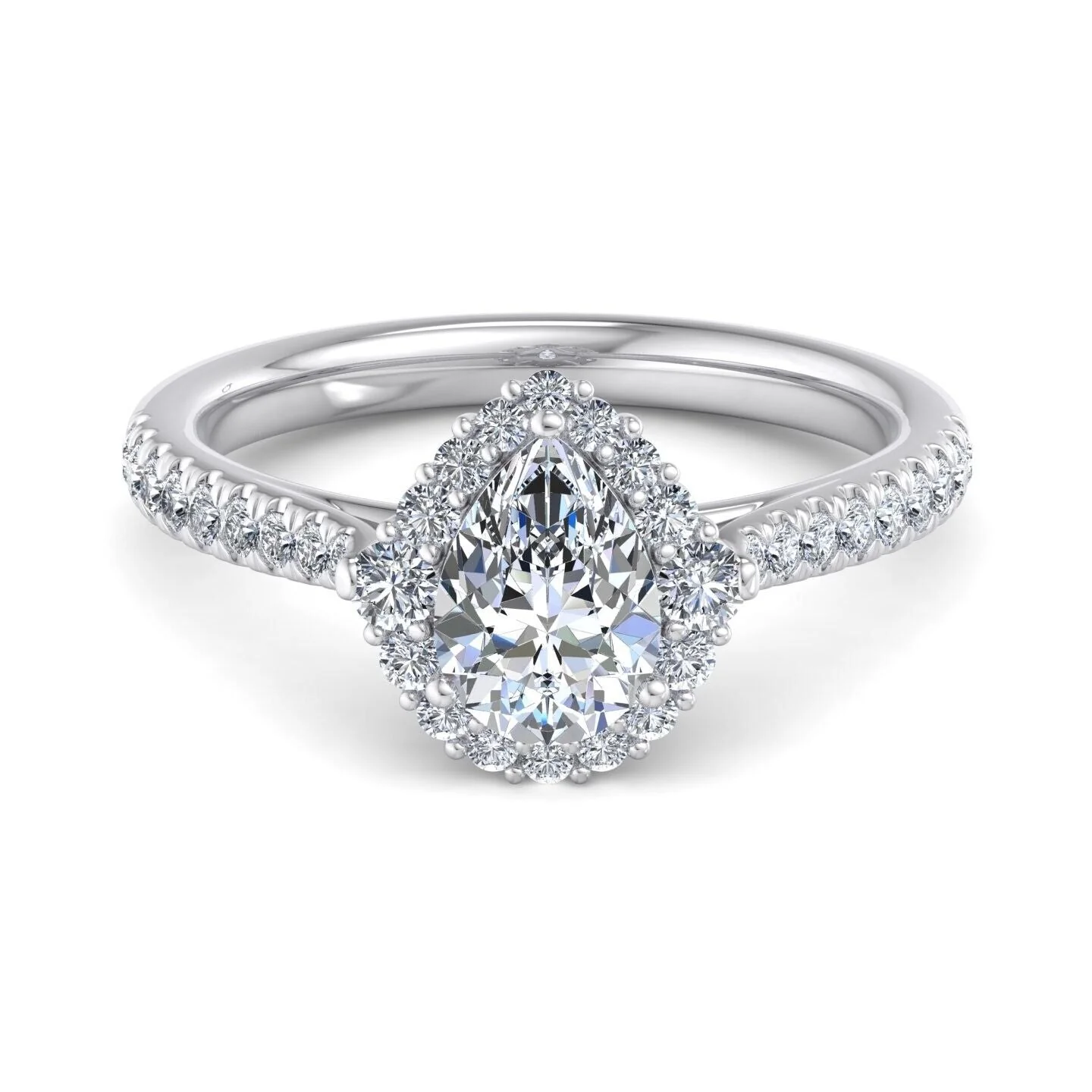 Real 14k White Gold IGI Certified 1.25CT Lab Created VS Diamond Ring Pear Shaped Ring Sizes 6,7,8,9,10,11 & 12