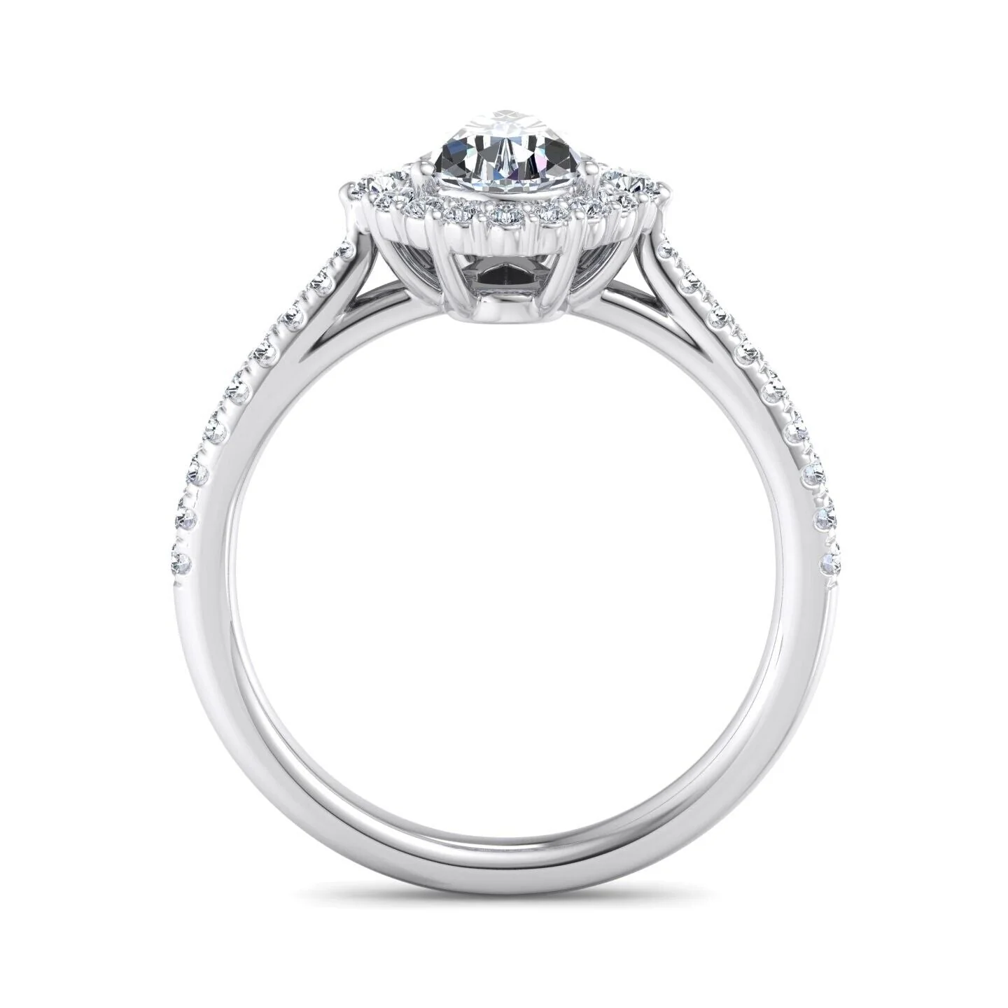 Real 14k White Gold IGI Certified 1.25CT Lab Created VS Diamond Ring Pear Shaped - Image 3