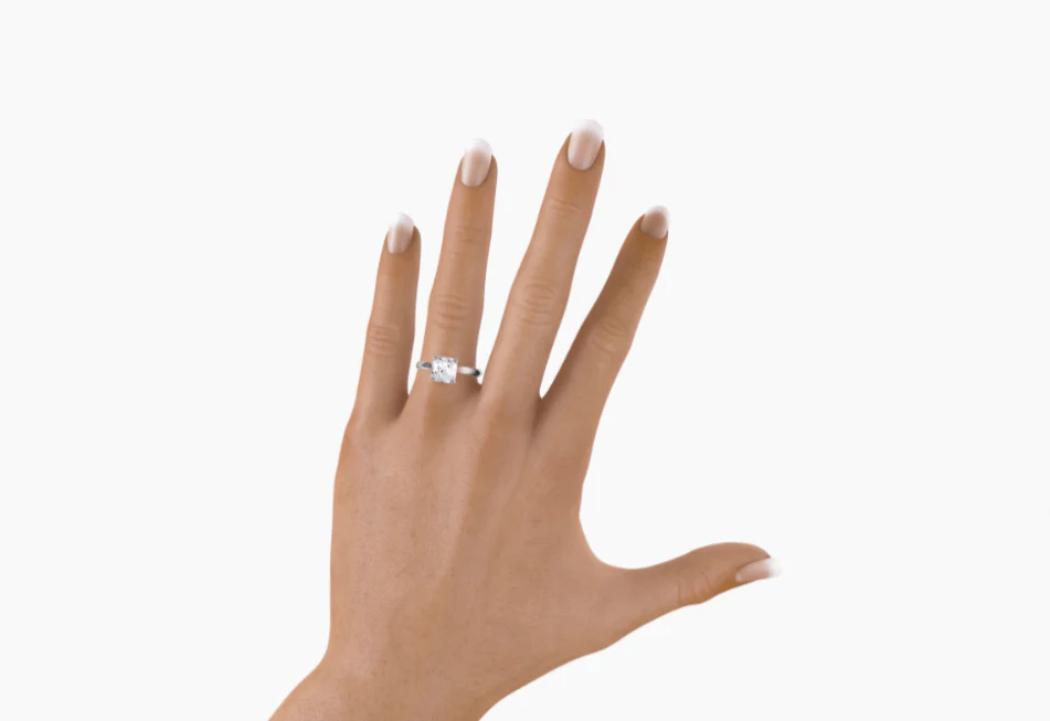 Real 14k White Gold IGI Certified 2CT Lab Created VS Diamond Ring Asscher Cut - Image 3