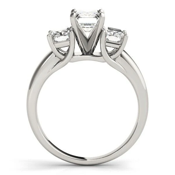 Real 14k White Gold IGI Certified 3 Stone Diamond Ring 3CT Lab Created Round VS Ring Sizes 6,7,8,9,10,11 & 12 - Image 2
