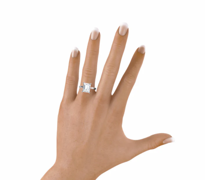 Real 14k White Gold IGI Certified 3CT Lab Grown Diamond Ring VS Clarity Emerald  Ring Sizes 6,7,8,9,10,11 & 12 - Image 3