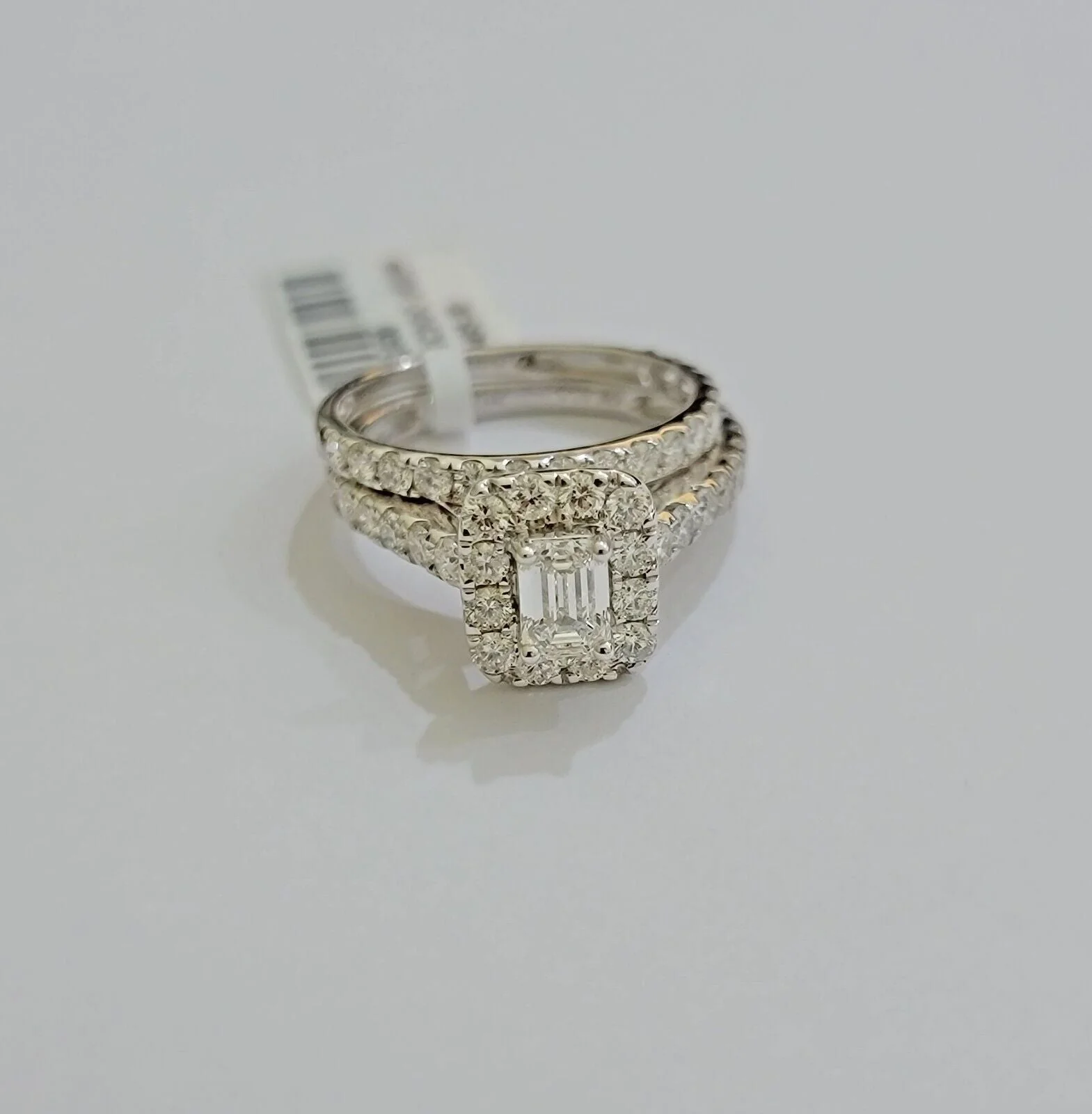 Real 14k White Gold Ring 2CT Diamond Engagement Wedding Ladies Band SET Ring - Image 11