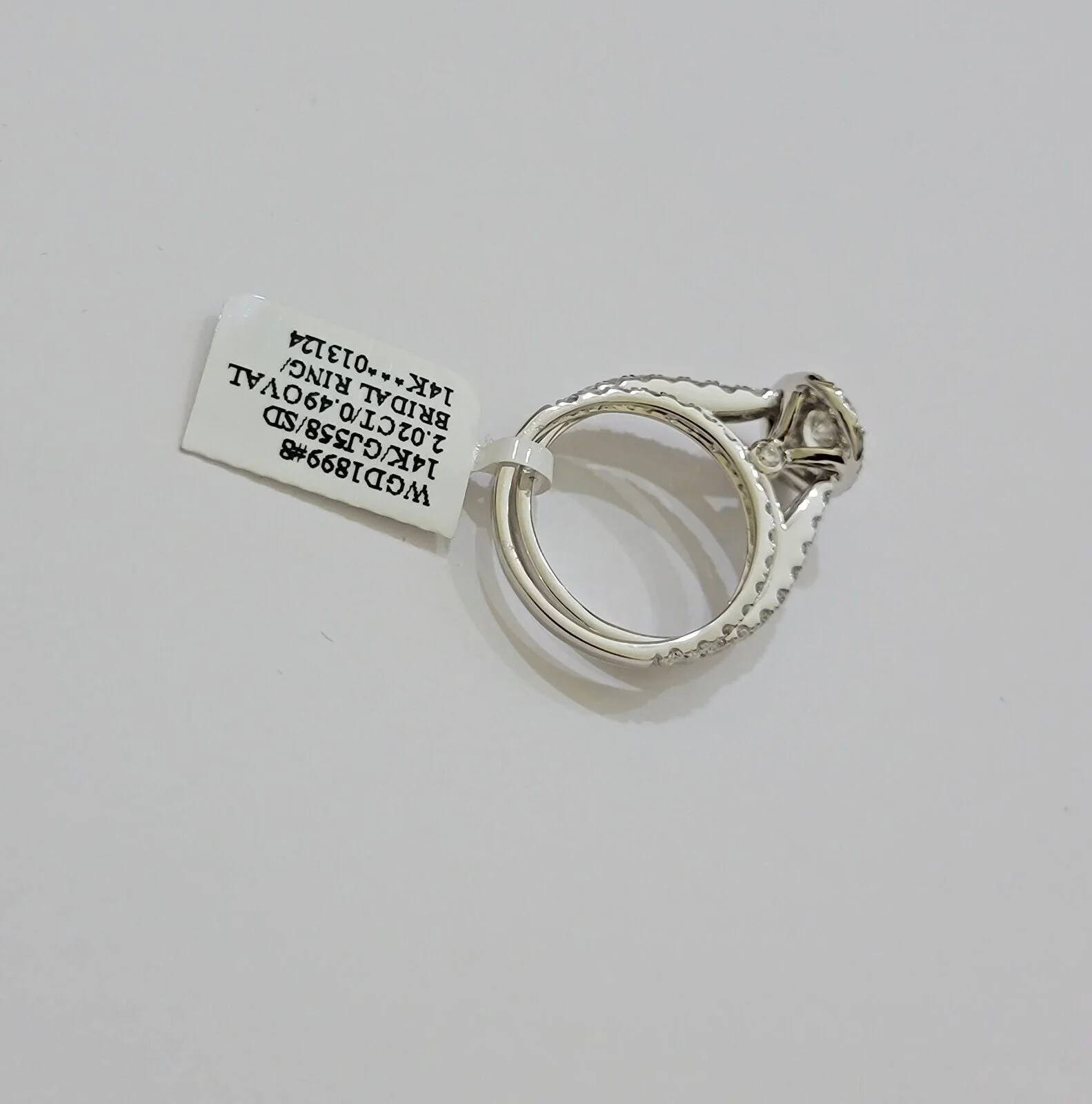 Real 14k White Gold Ring 2CT Diamond Engagement Wedding SET Ladies Women Genuine Ring - Image 8