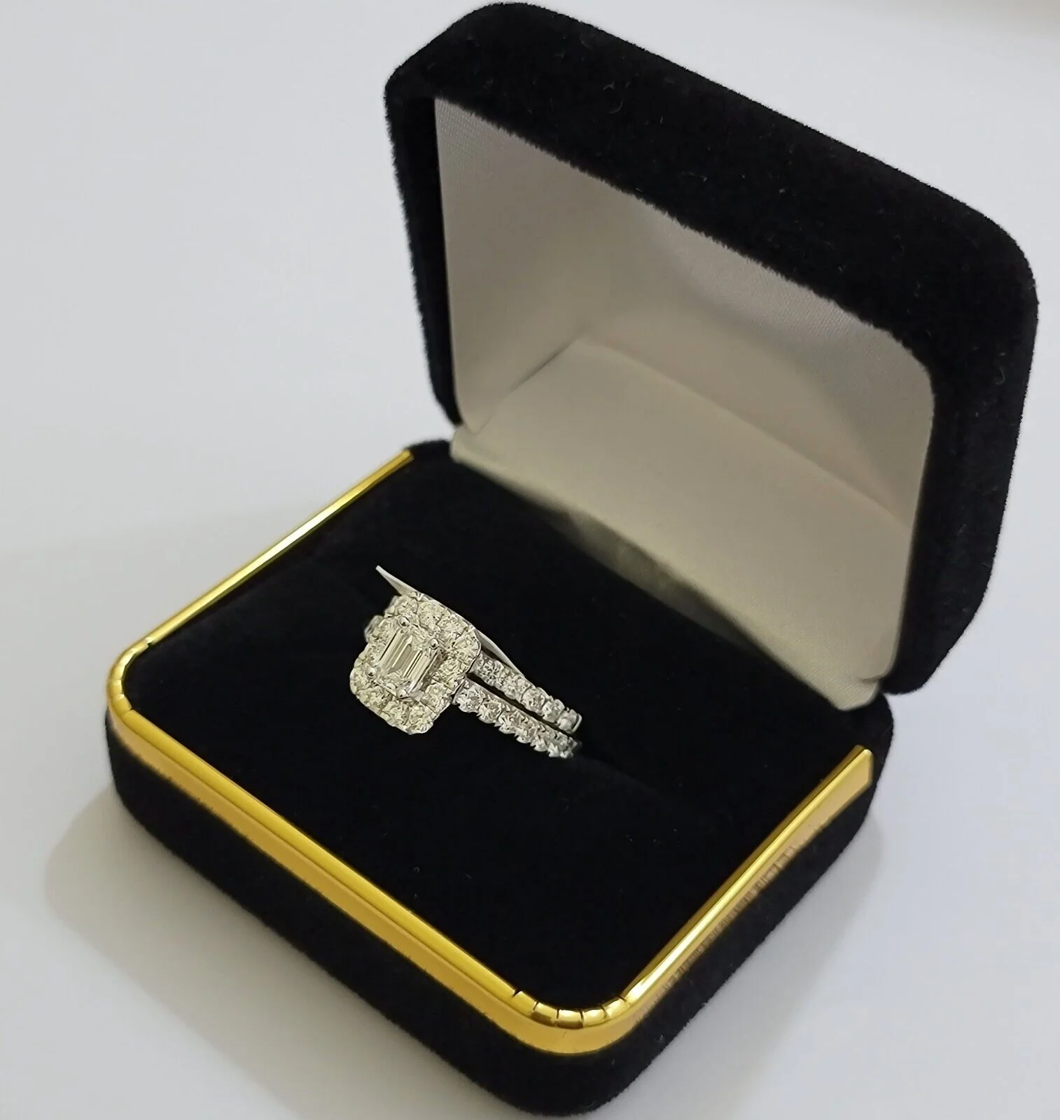 Real 14k White Gold Ring 2CT Diamonds Engagement Wedding Ladies Band SET , Women Ring Sizes 6,7,8,9,10,11 & 12 - Image 5