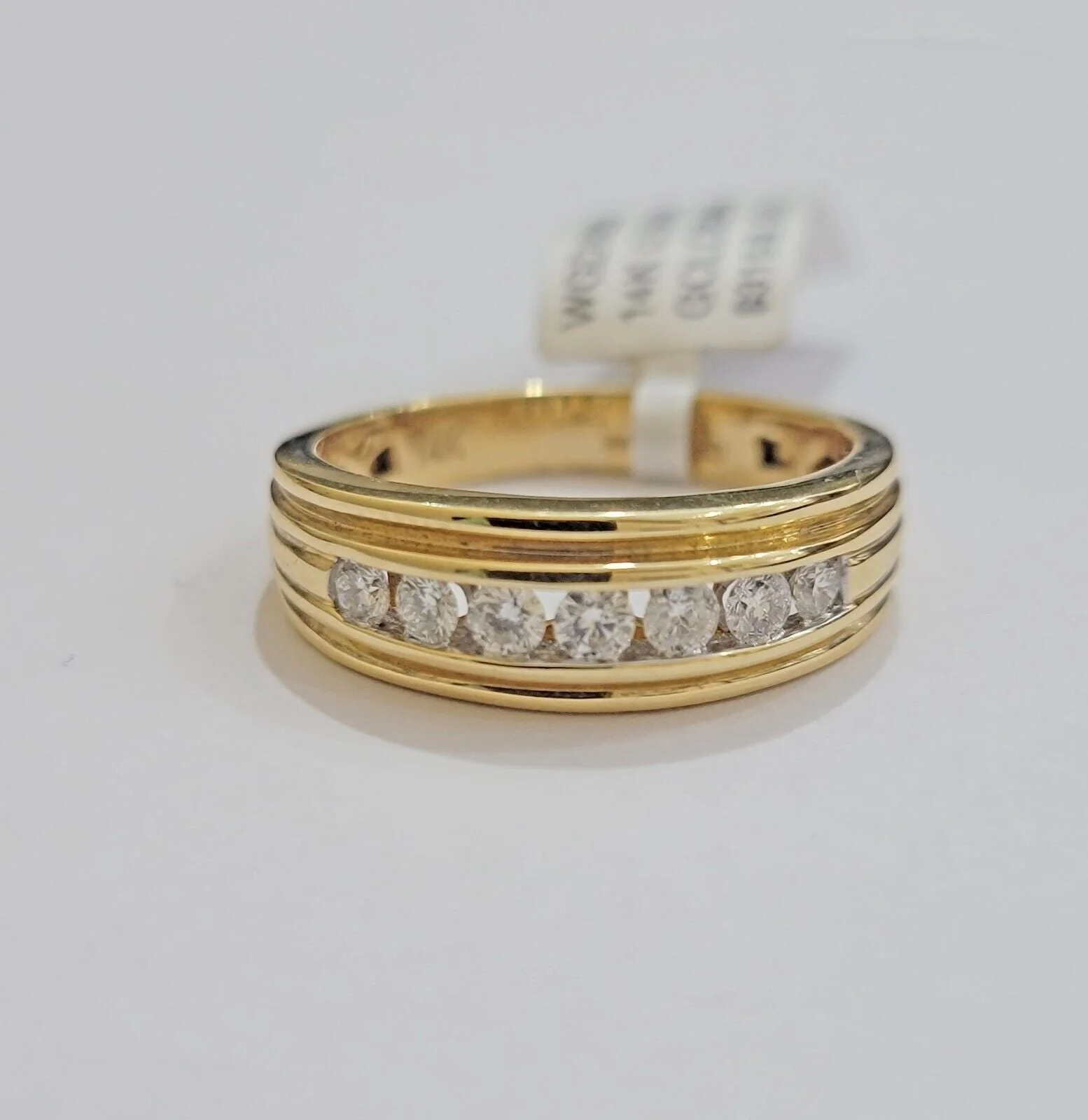 Real 14k Yellow Diamond Ring Mens Band 1/2Ct Round Cut Wedding Engagement Size10 - Image 2