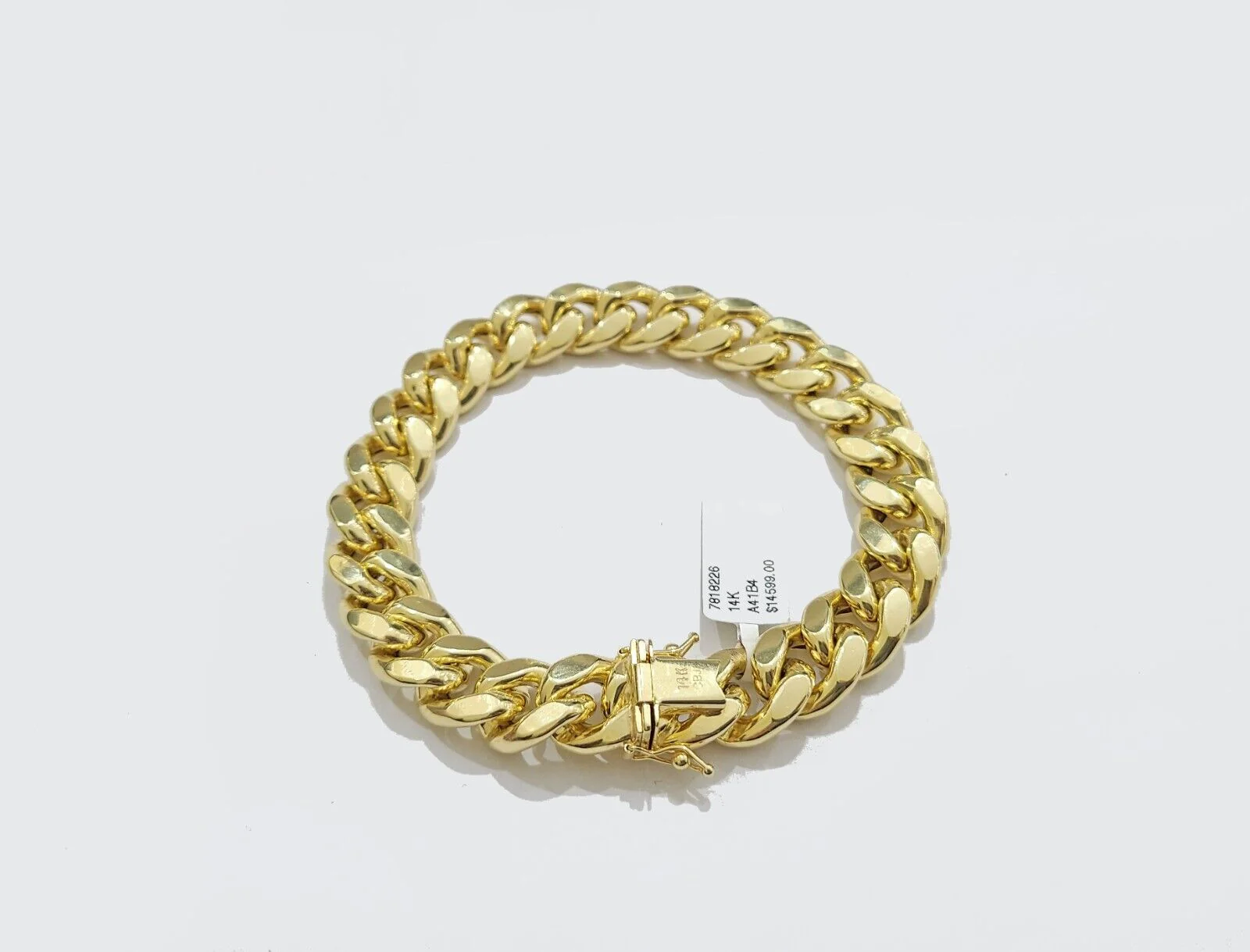 Real 14k Yellow Gold 13mm Miami Cuban Bracelet 9" inch 14kt Unisex Men Women - Image 4