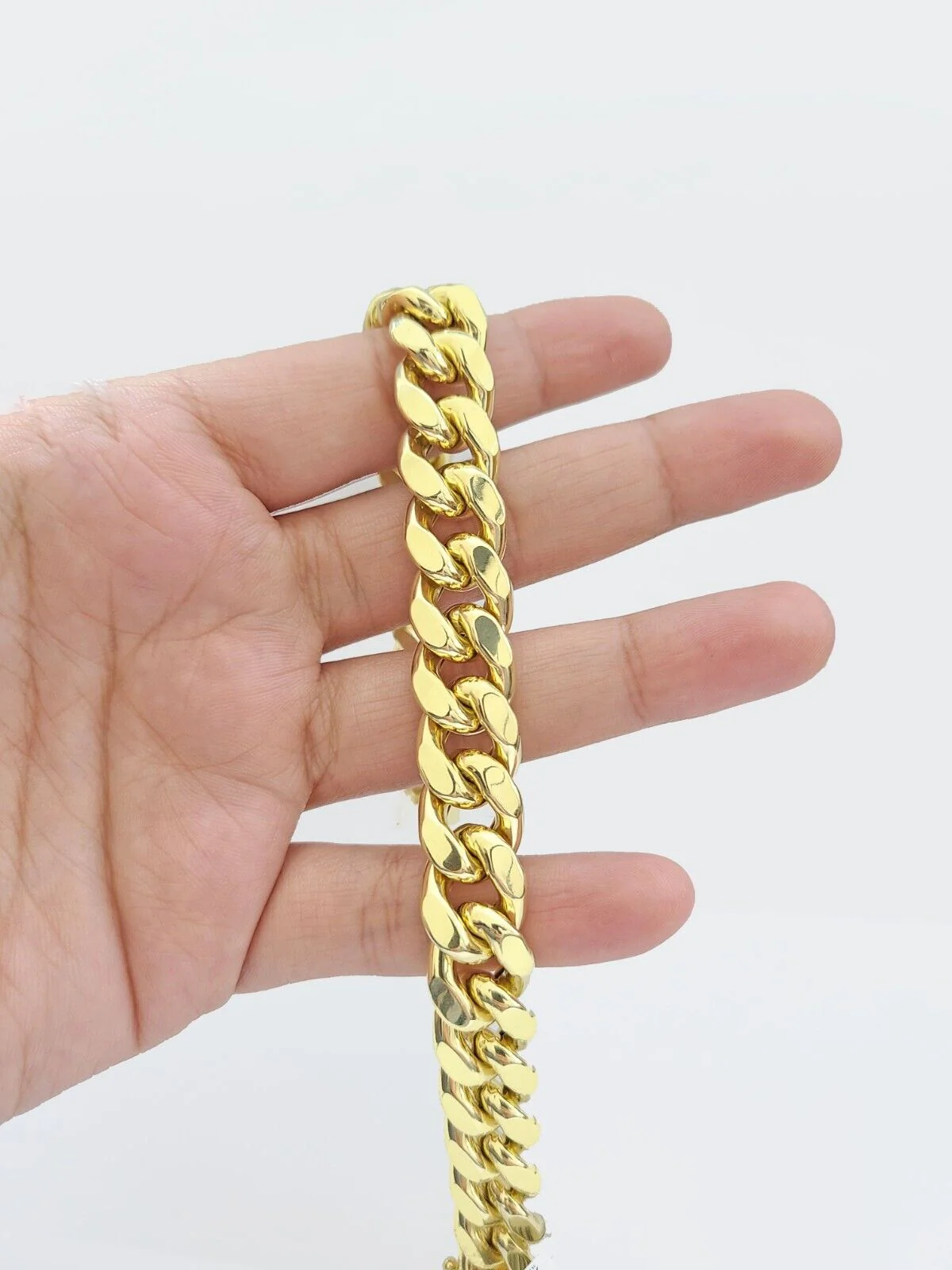 Real 14k Yellow Gold 13mm Miami Cuban Bracelet 9" inch 14kt Unisex Men Women - Image 5