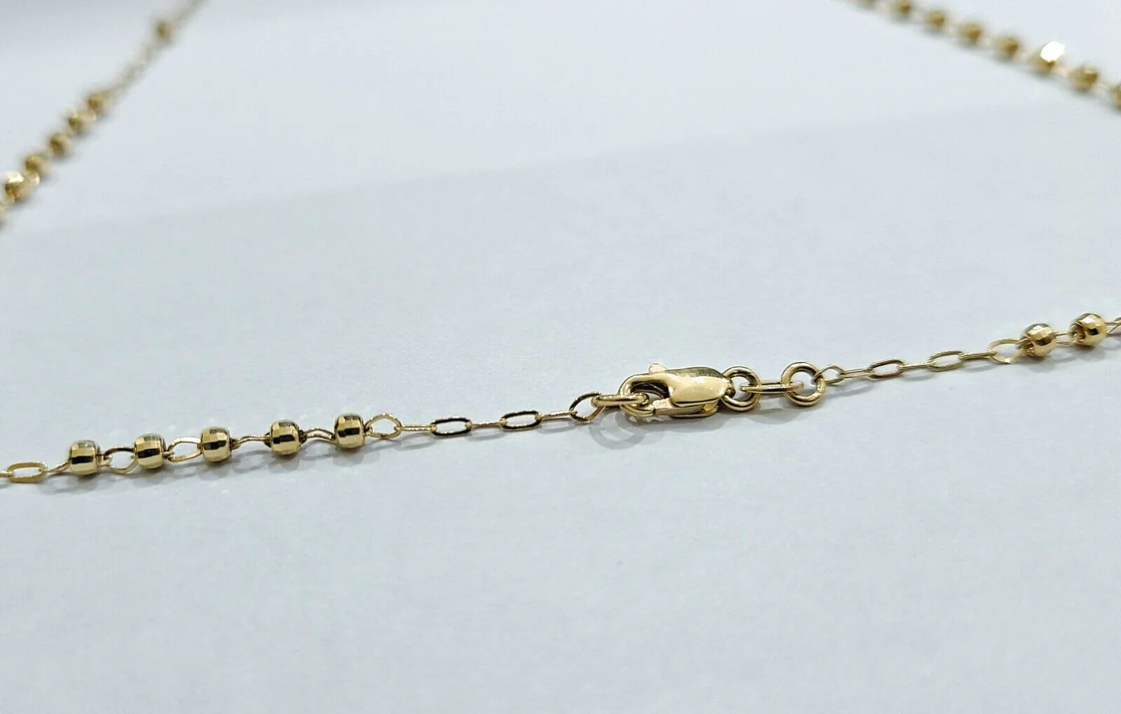 Real 14k Yellow Gold 2mm Rosary Chain 18" inch Necklace And Jesus cross Pendant - Image 5