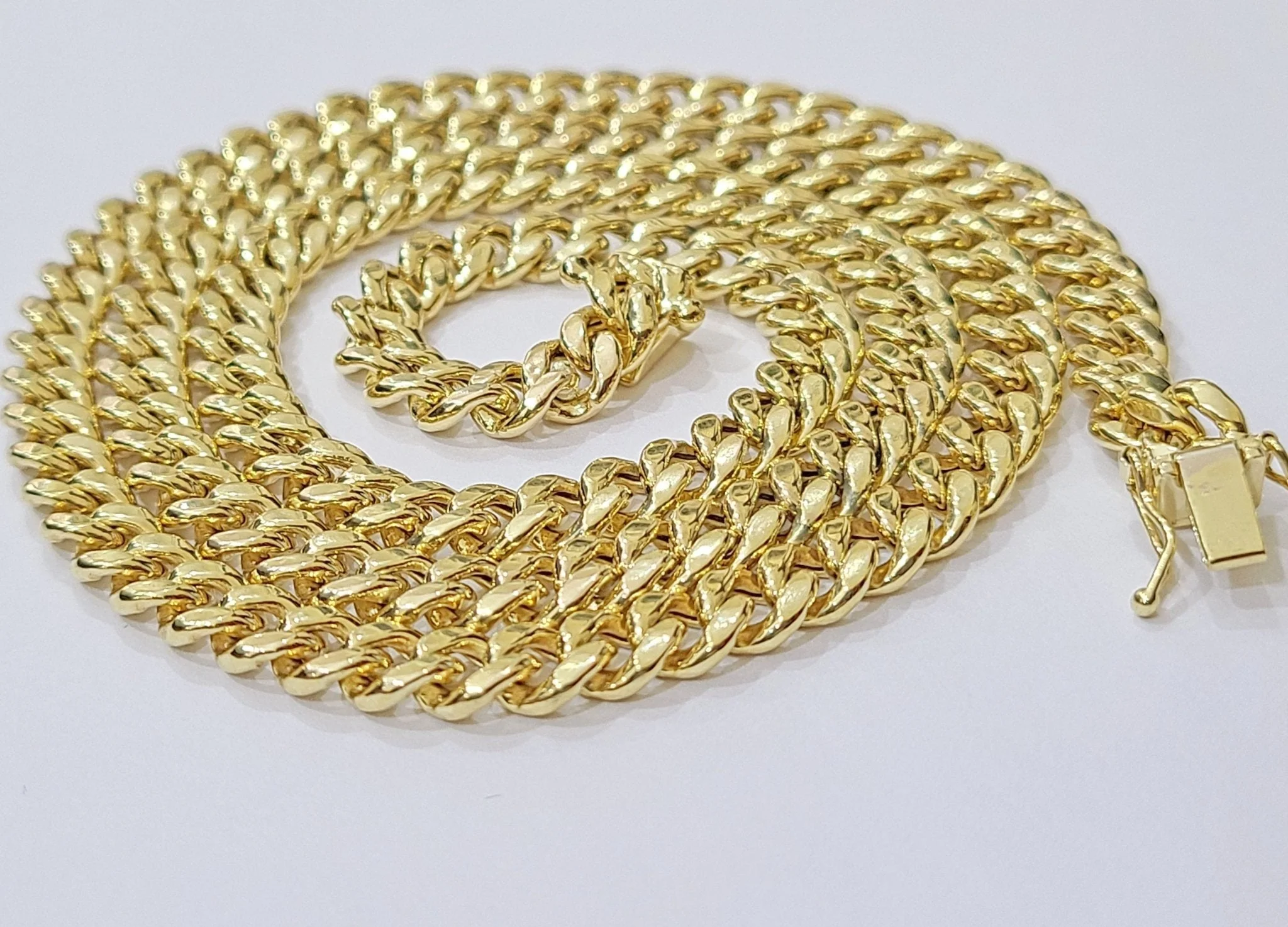 Real 14k Yellow Gold 7mm Miami Cuban Link Chain 24" Necklace Box Lock - Image 10