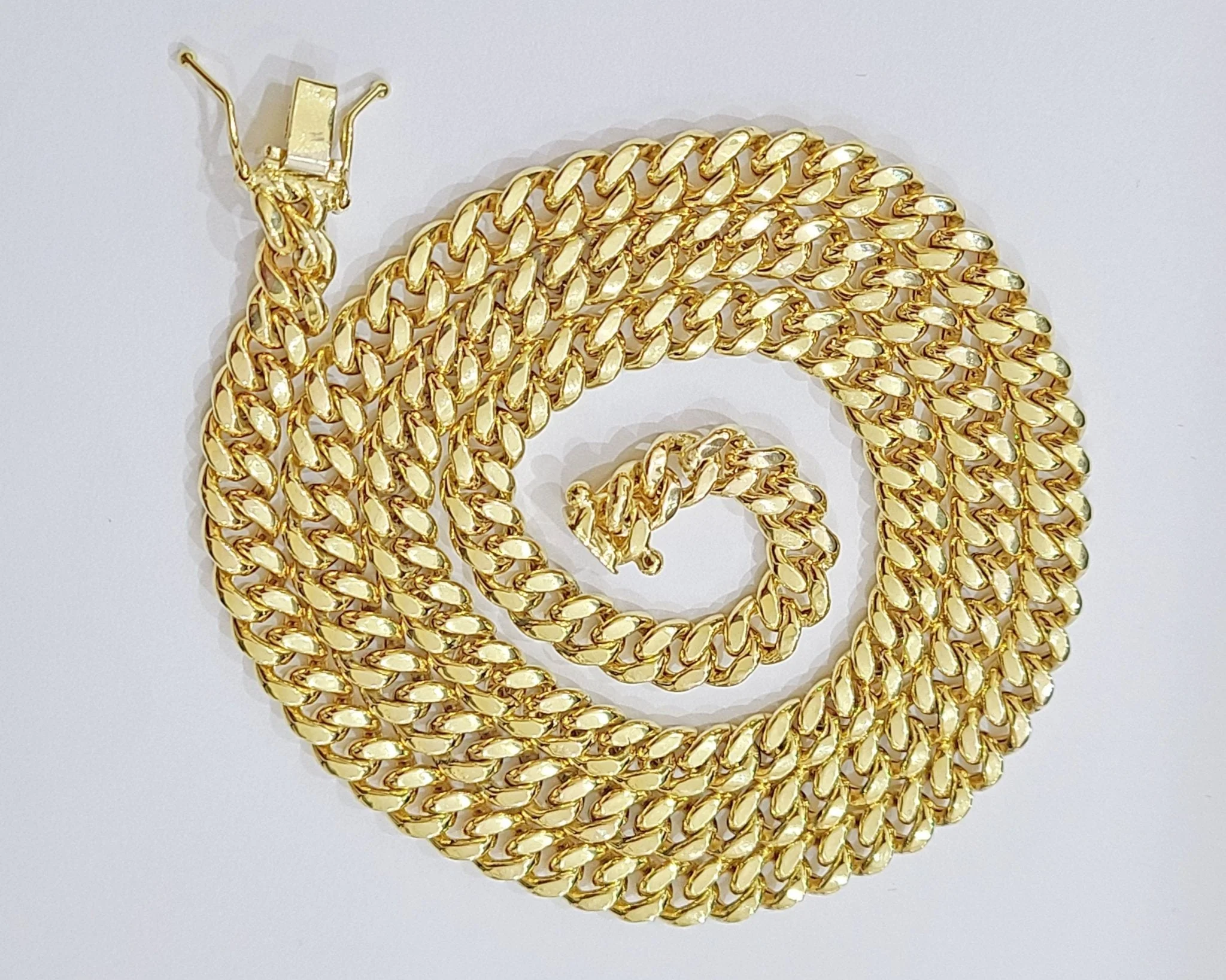 Real 14k Yellow Gold 7mm Miami Cuban Link Chain 24" Necklace Box Lock - Image 13
