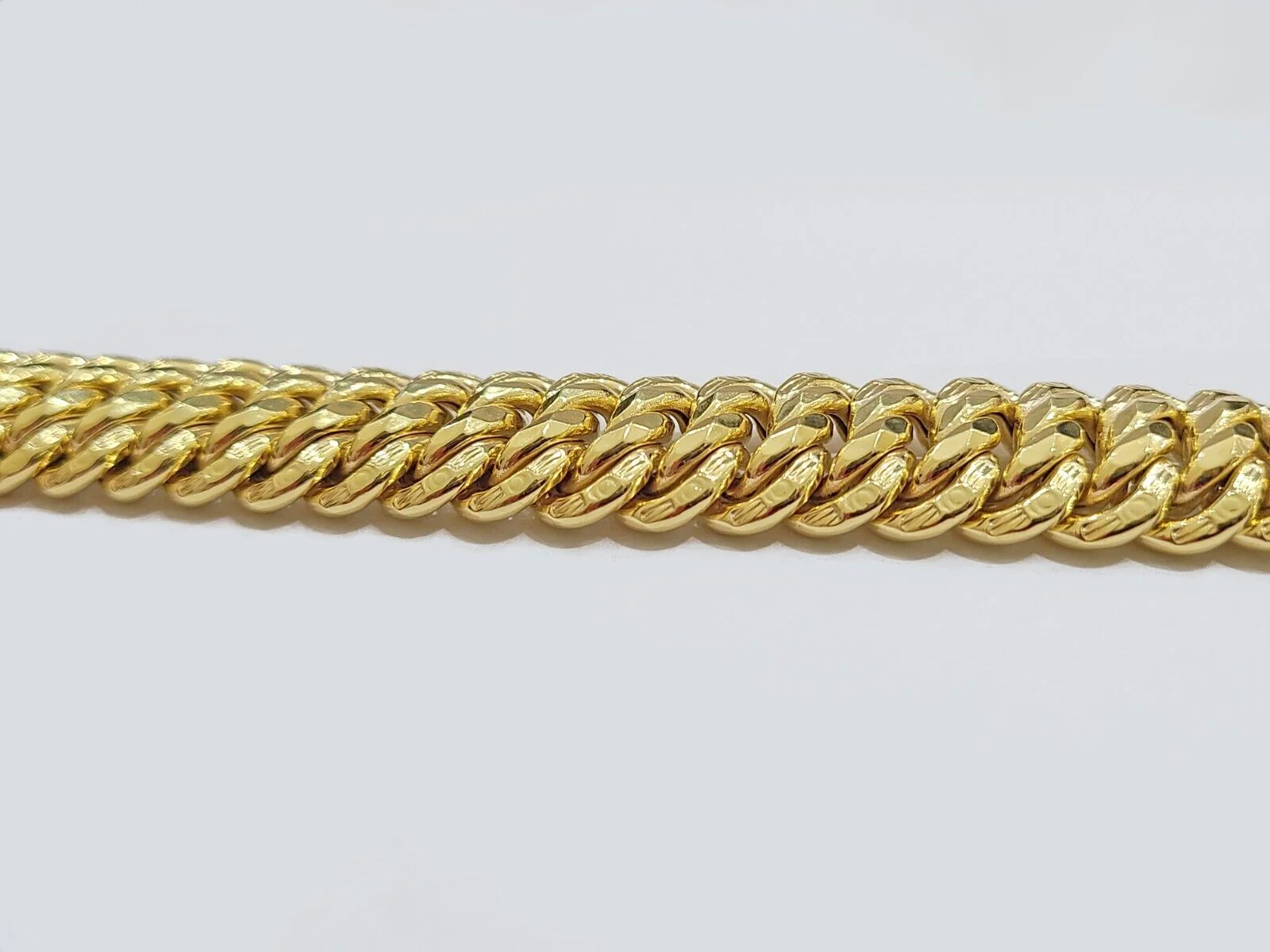 Real 14k Yellow Gold Bracelet 13mm 8 Inch Flat Byzantine Box Clasp Men Women - Image 7