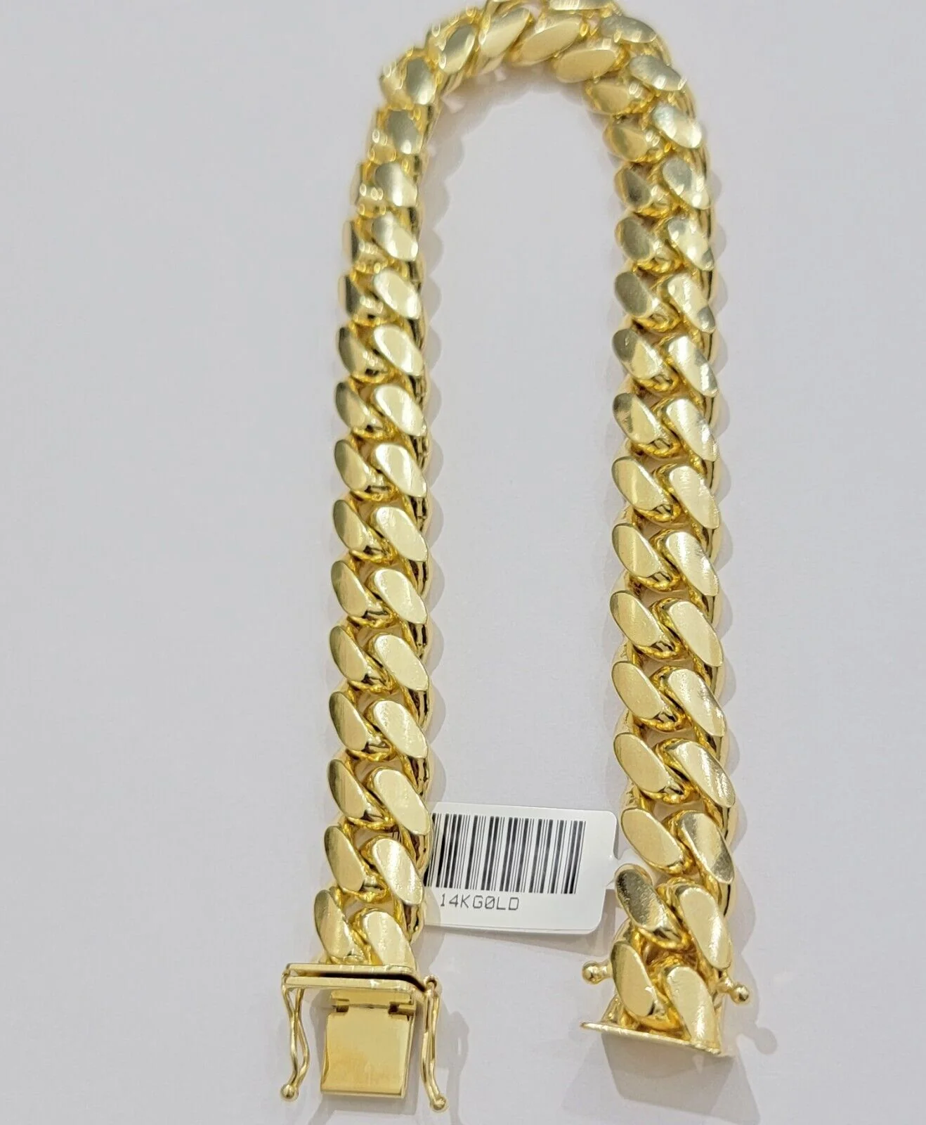 Real 14k Yellow Gold Bracelet 7.5 Inch Solid 9mm Miami cuban Link Men 14kt Heavy - Image 2