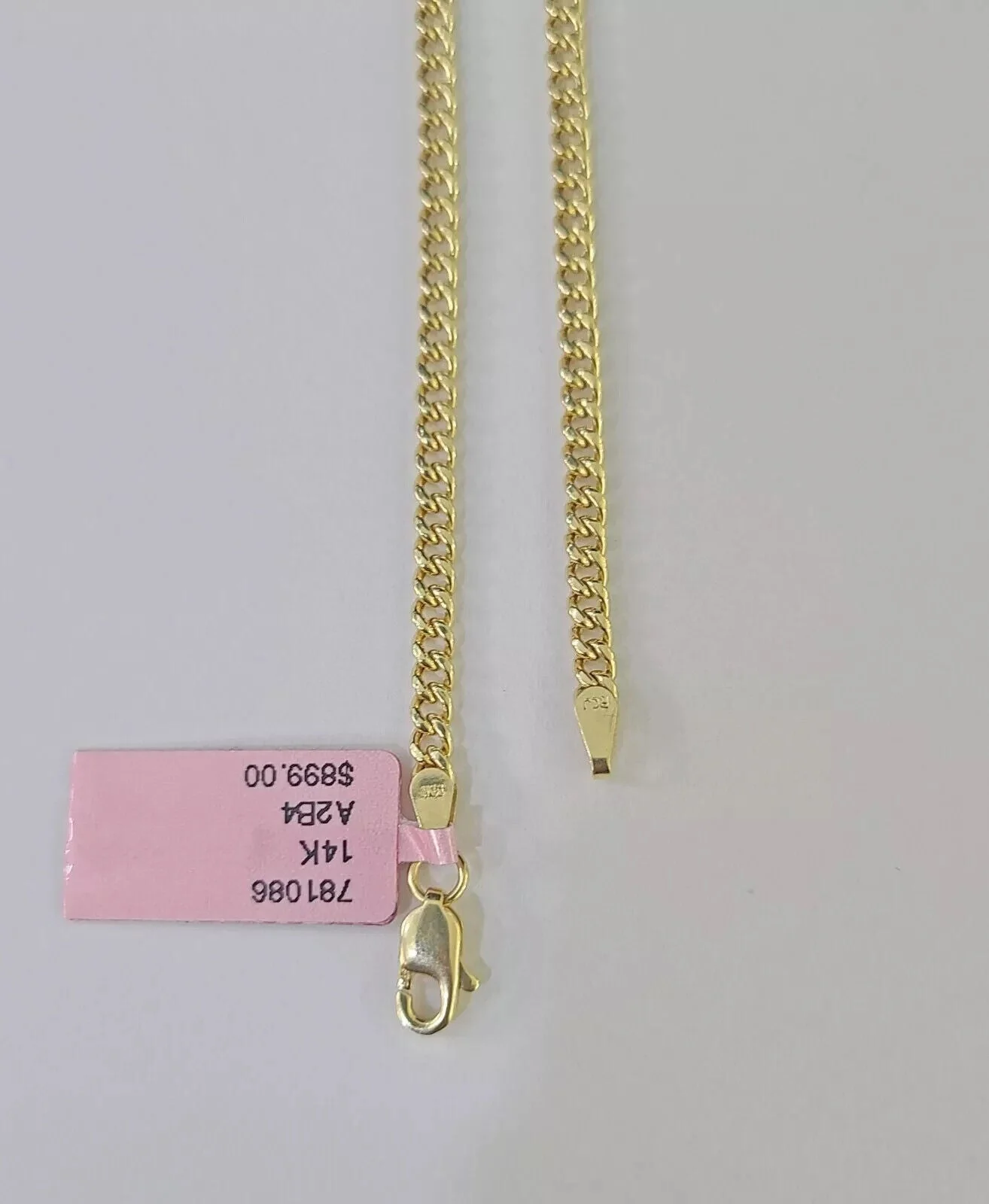 Real 14k Yellow Gold Bracelet 8 inch Miami Cuban Link 3mm 14kt For Women Ladies - Image 3