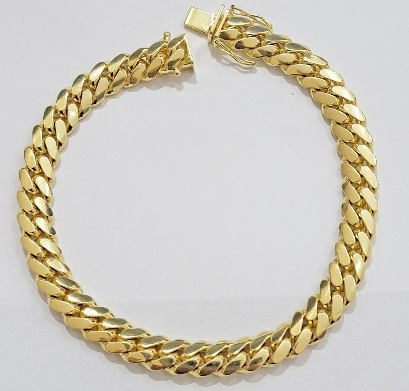Real 14k Yellow Gold Bracelet 8mm Miami Cuban Link 7.5- 9 Inch Mens 14kt SOLID - Image 2
