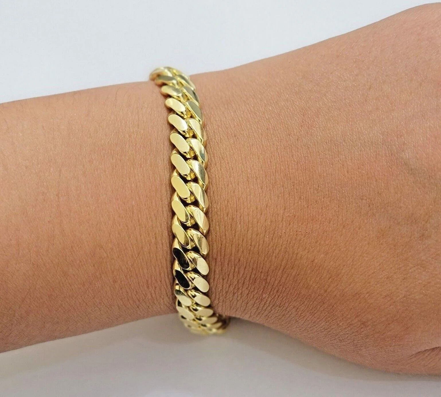 Real 14k Yellow Gold Bracelet 8mm Miami Cuban Link 7.5- 9 Inch Mens 14kt SOLID - Image 3