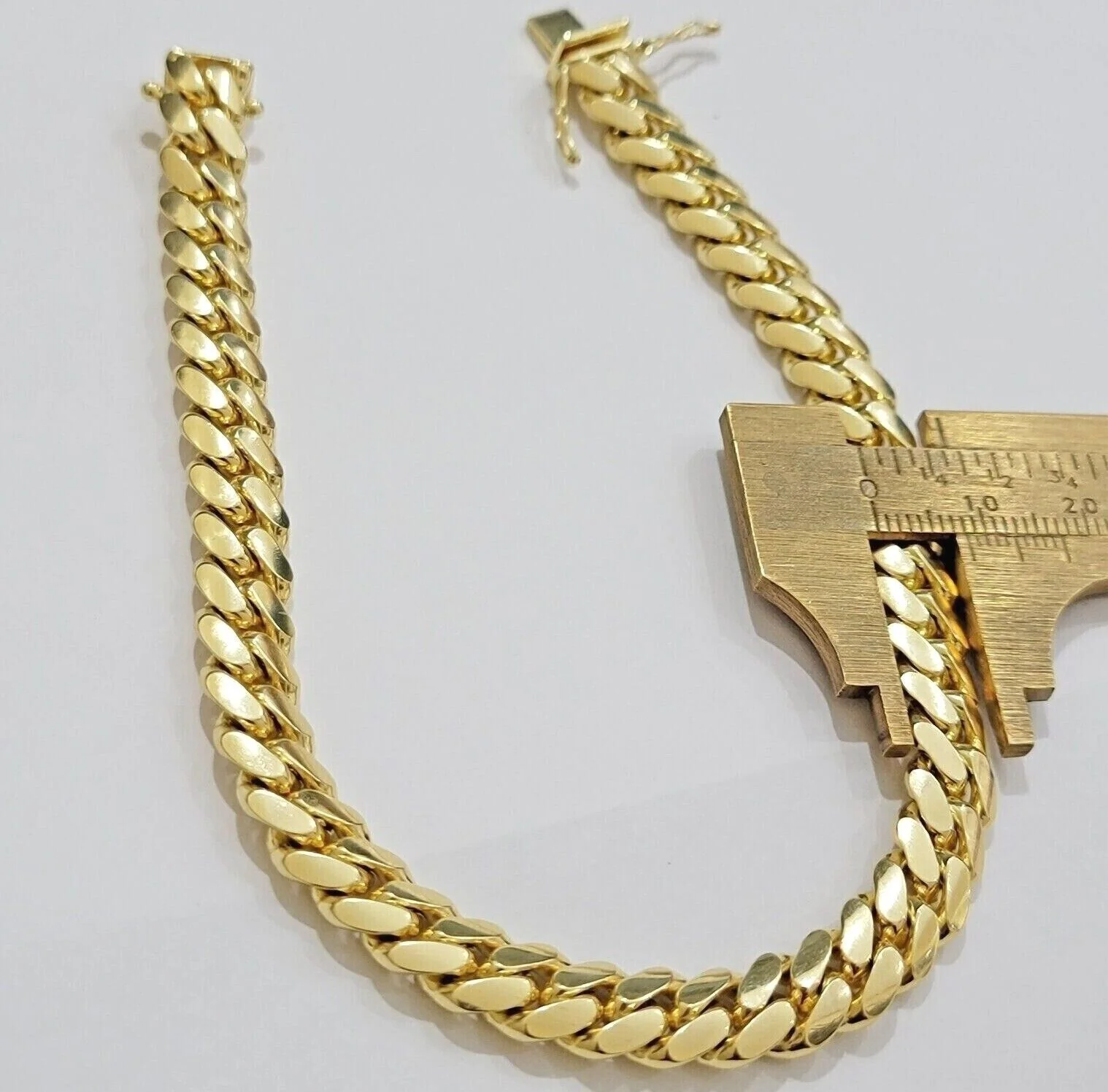 Real 14k Yellow Gold Bracelet 8mm Miami Cuban Link 7.5- 9 Inch Mens 14kt SOLID - Image 5
