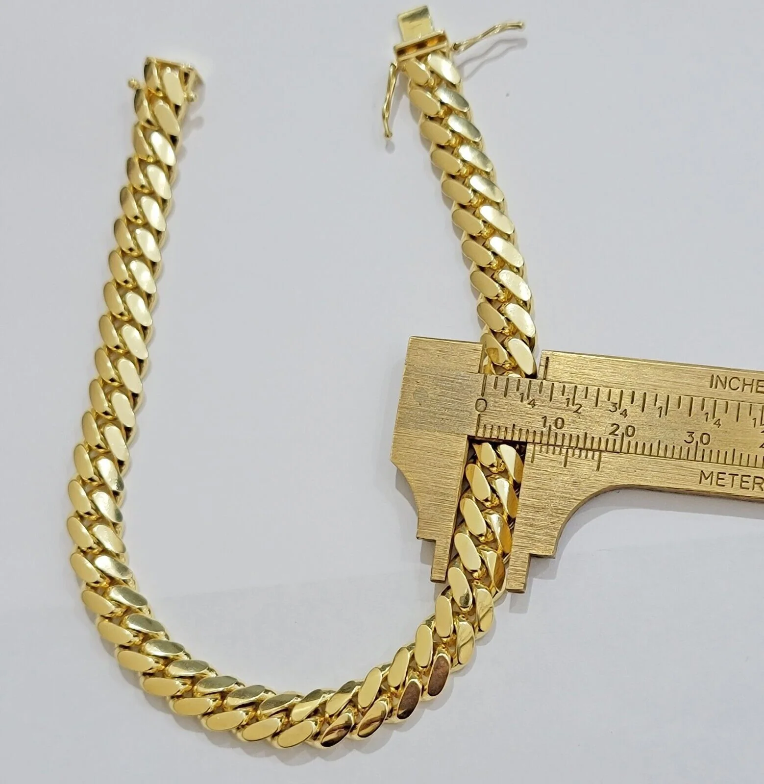 Real 14k Yellow Gold Bracelet 8mm Miami Cuban Link 7.5- 9 Inch Mens 14kt SOLID - Image 8