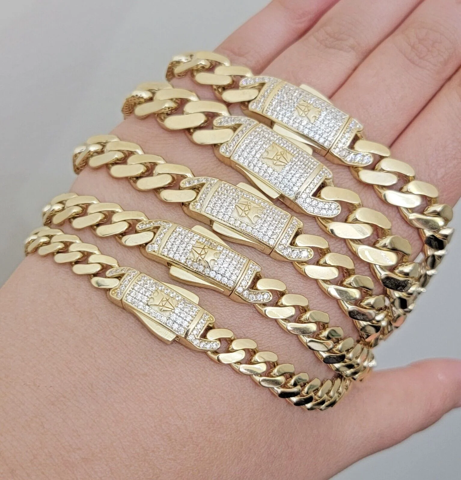 Real 14k Yellow Gold Bracelet Link Royal Monaco Cuban Link 7mm- 11mm 8 /8.5 Inch - Image 3