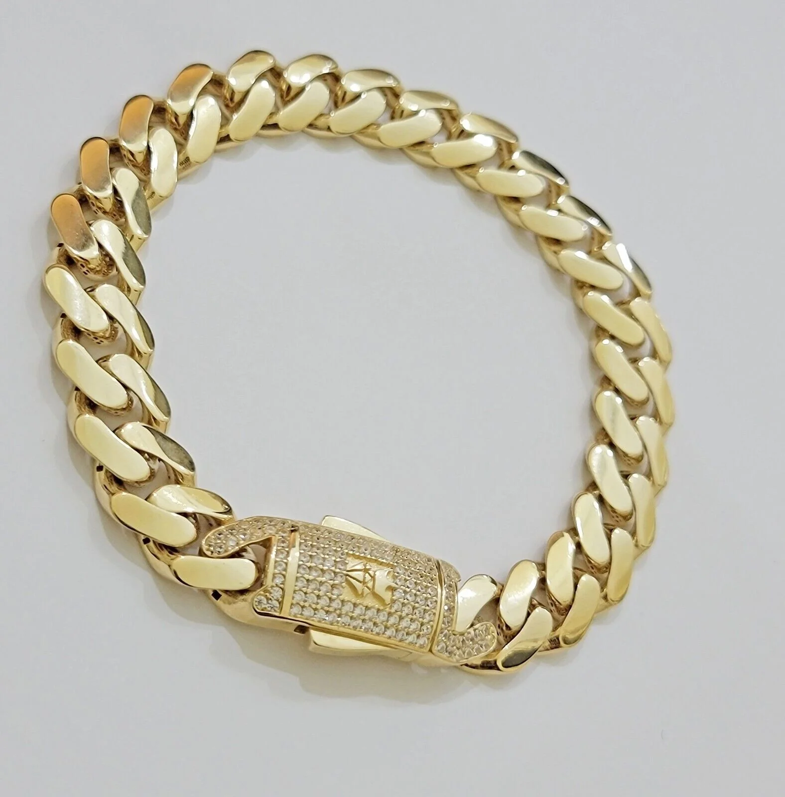 Real 14k Yellow Gold Bracelet Link Royal Monaco Cuban Link 7mm- 11mm 8 /8.5 Inch - Image 5