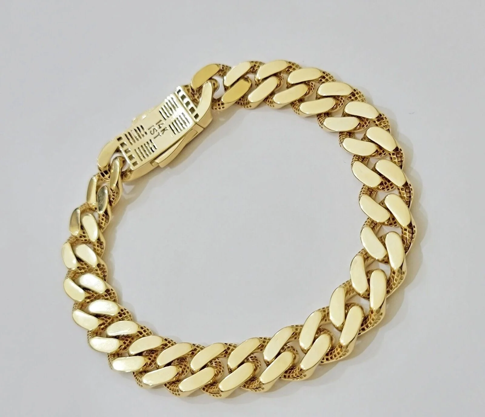 Real 14k Yellow Gold Bracelet Link Royal Monaco Cuban Link 7mm- 11mm 8 /8.5 Inch - Image 8