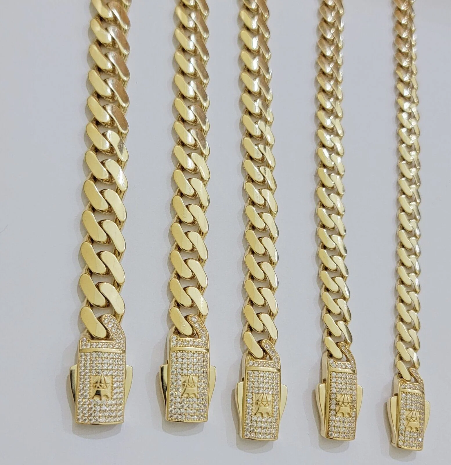 Real 14k Yellow Gold Bracelet Link Royal Monaco Cuban Link 7mm- 11mm 8 /8.5 Inch - Image 9