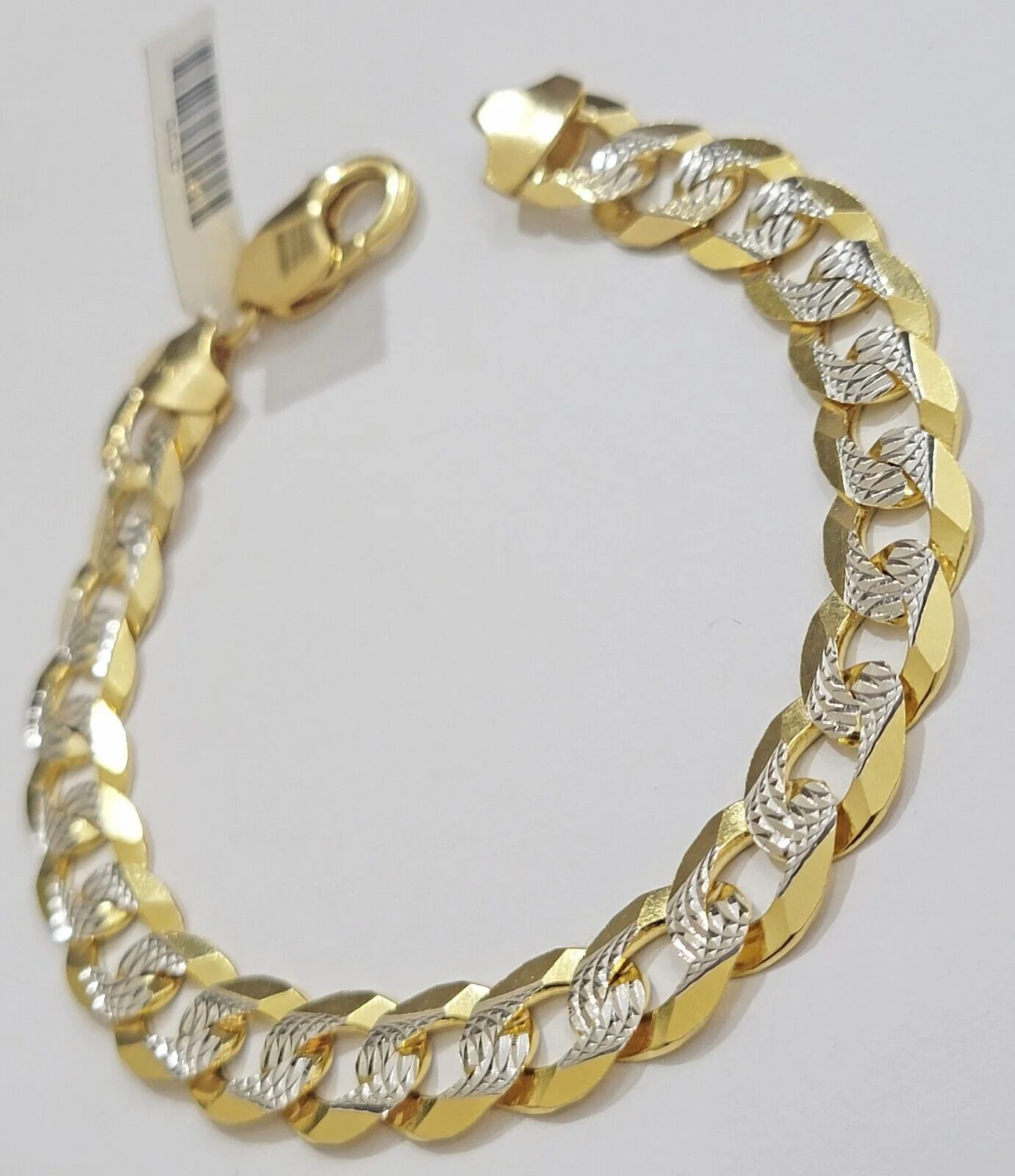 Real 14k Yellow Gold Bracelet Mens Diamond Cut Solid Cuban Curb Link 10mm 9 Inch - Image 4