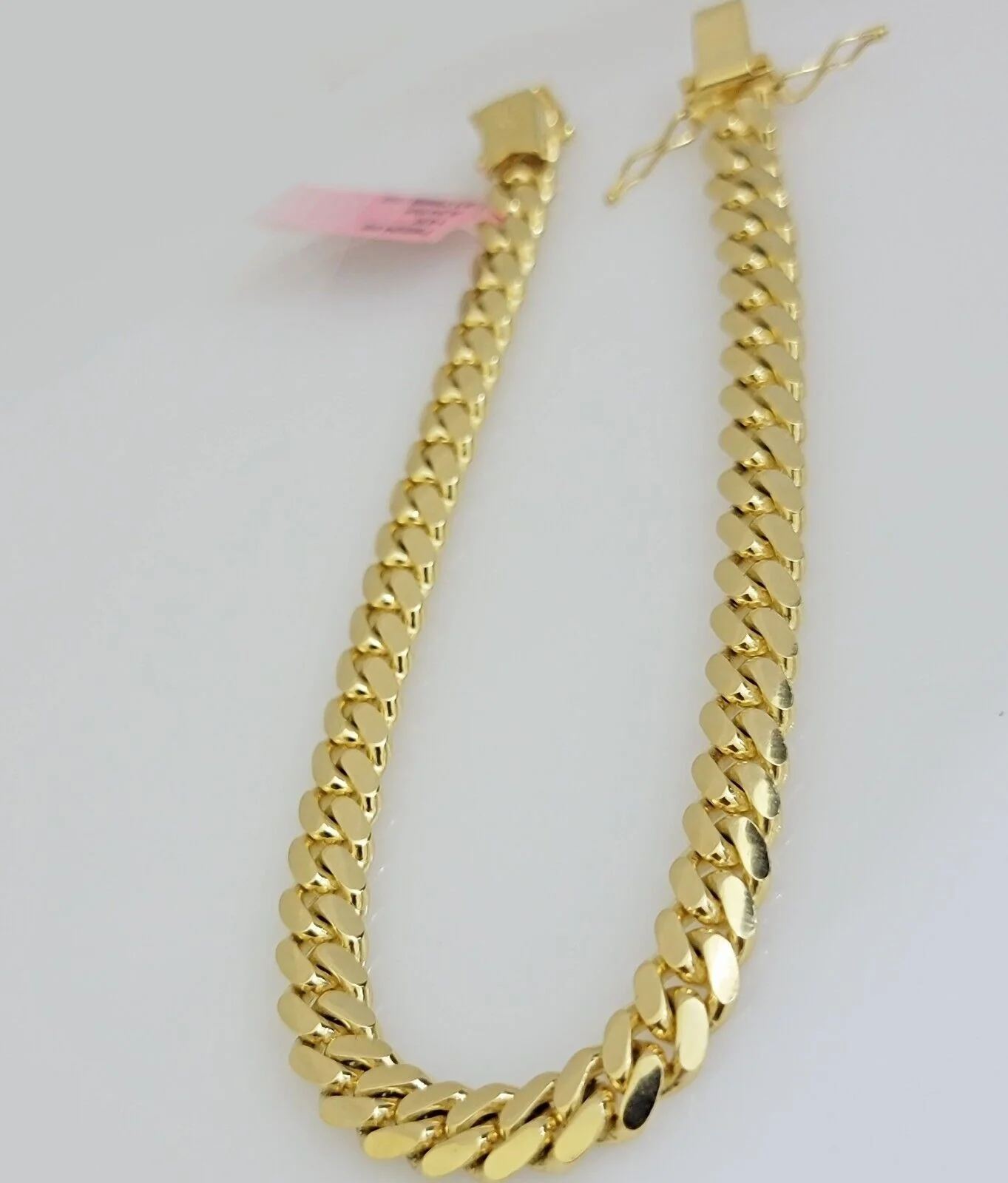 Real 14k Yellow gold bracelet Miami Cuban Link 7mm 8.5 Inch Men's Solid 14kt - Image 4