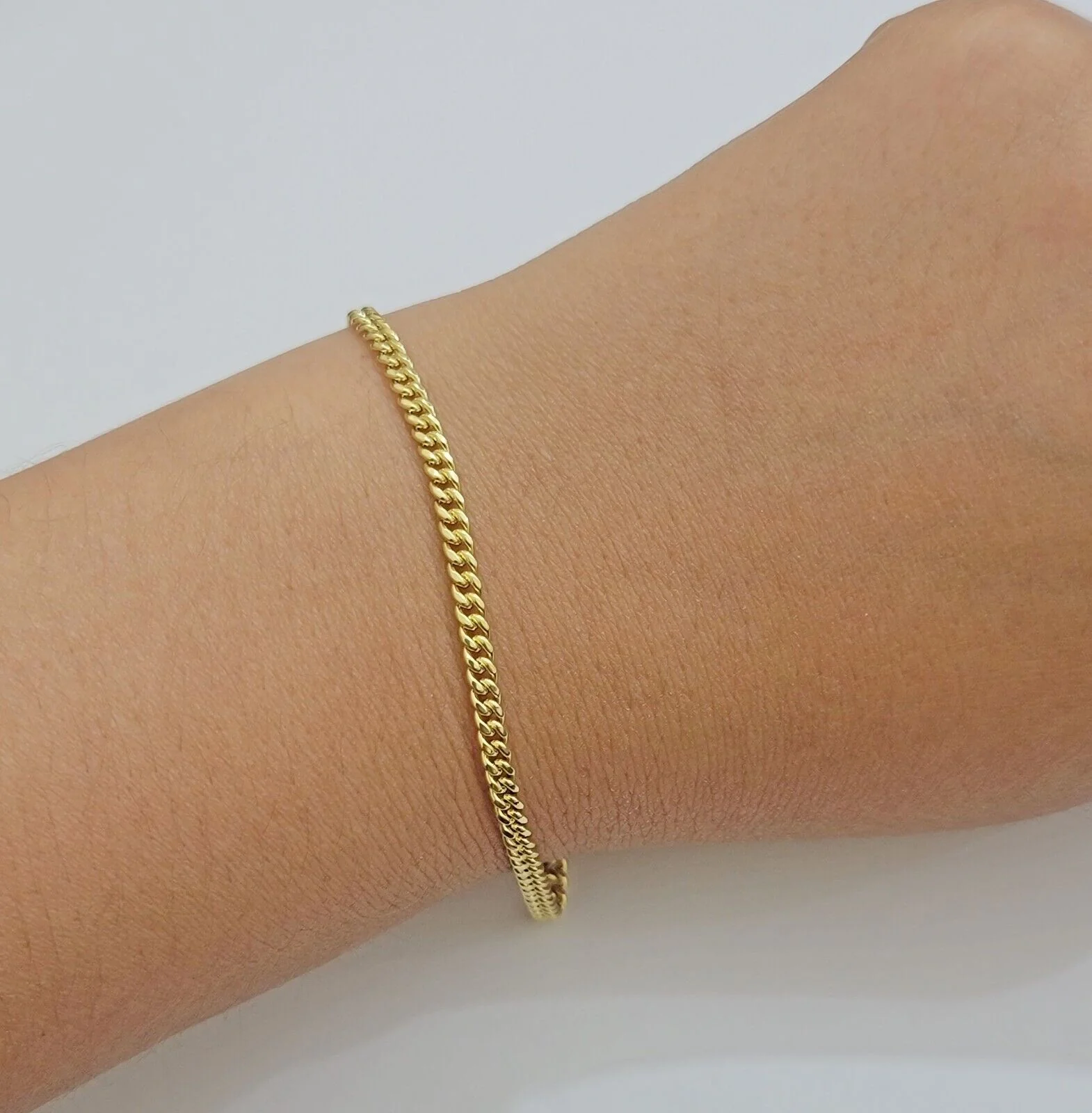Real 14k Yellow Gold Bracelet Miami Cuban Link 8 Inch 3mm 14kt For Men Women - Image 6
