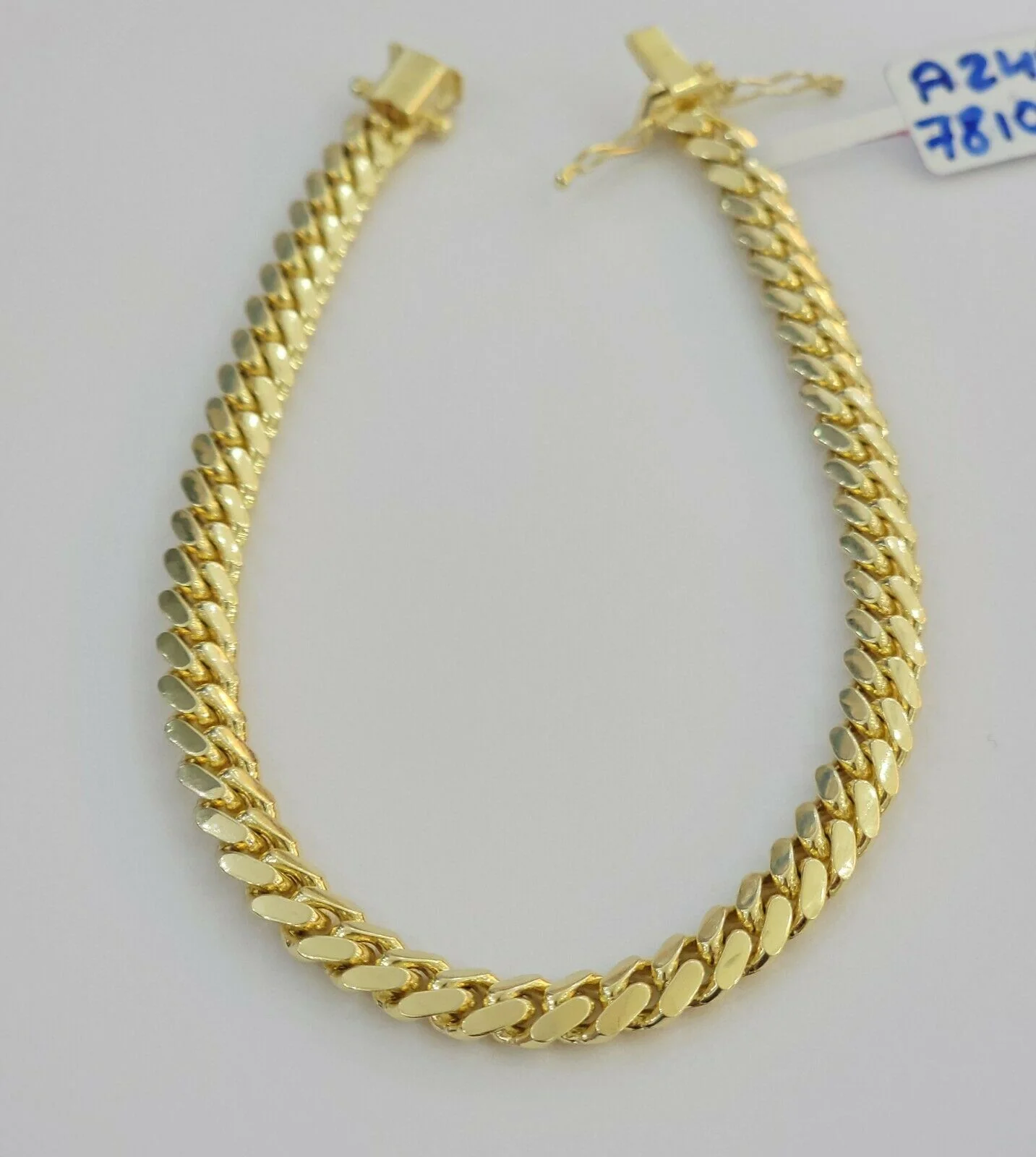 Real 14k yellow Gold bracelet SOLID Miami Cuban link 6mm 8" 14kt Yellow Gold Men - Image 2