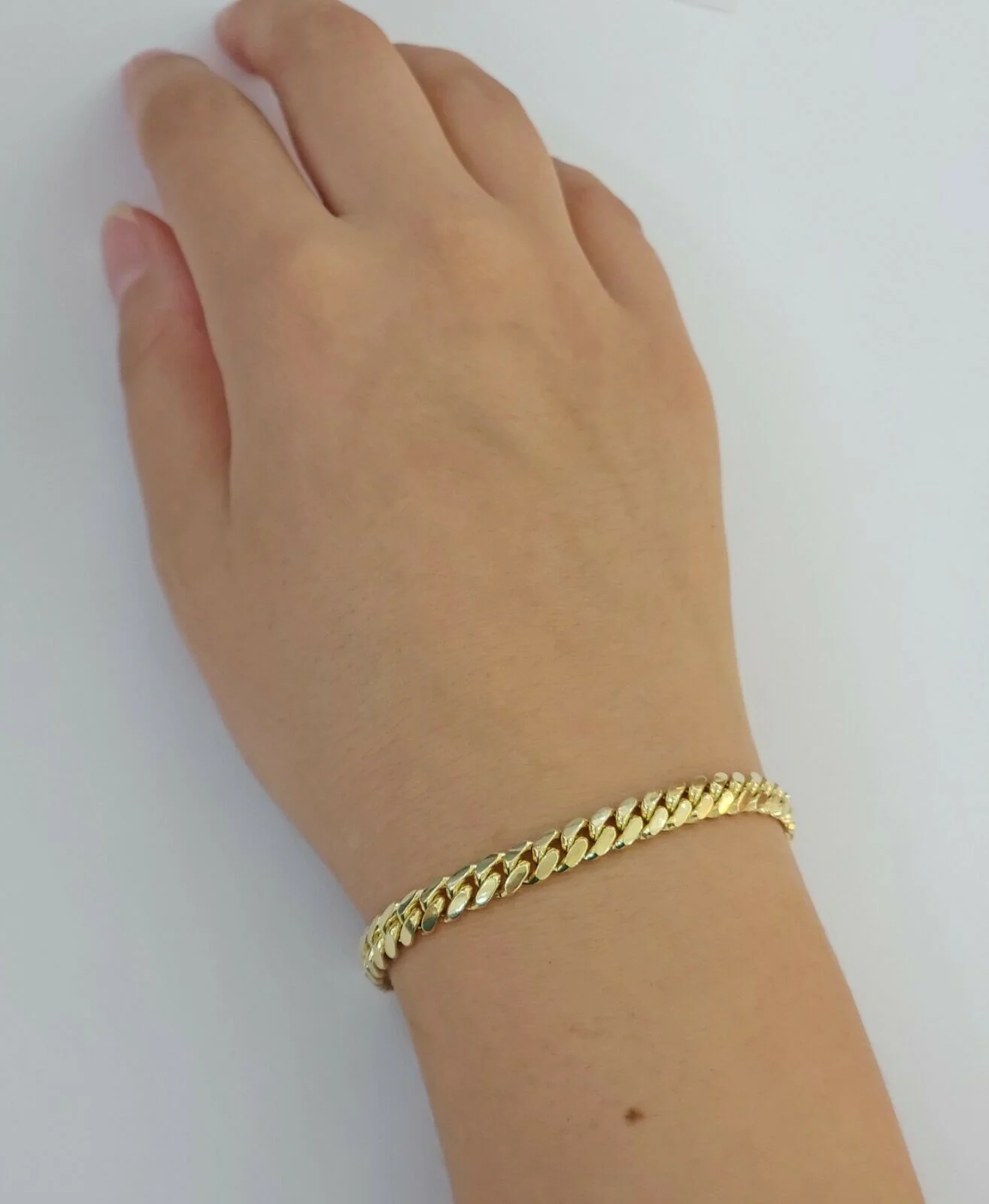 Real 14k yellow Gold bracelet SOLID Miami Cuban link 6mm 8" 14kt Yellow Gold Men - Image 3
