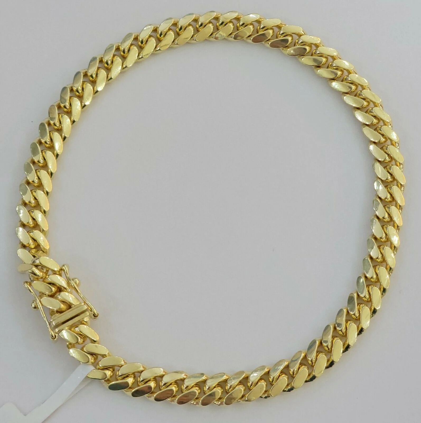 Real 14k yellow Gold bracelet SOLID Miami Cuban link 6mm 8" 14kt Yellow Gold Men - Image 5