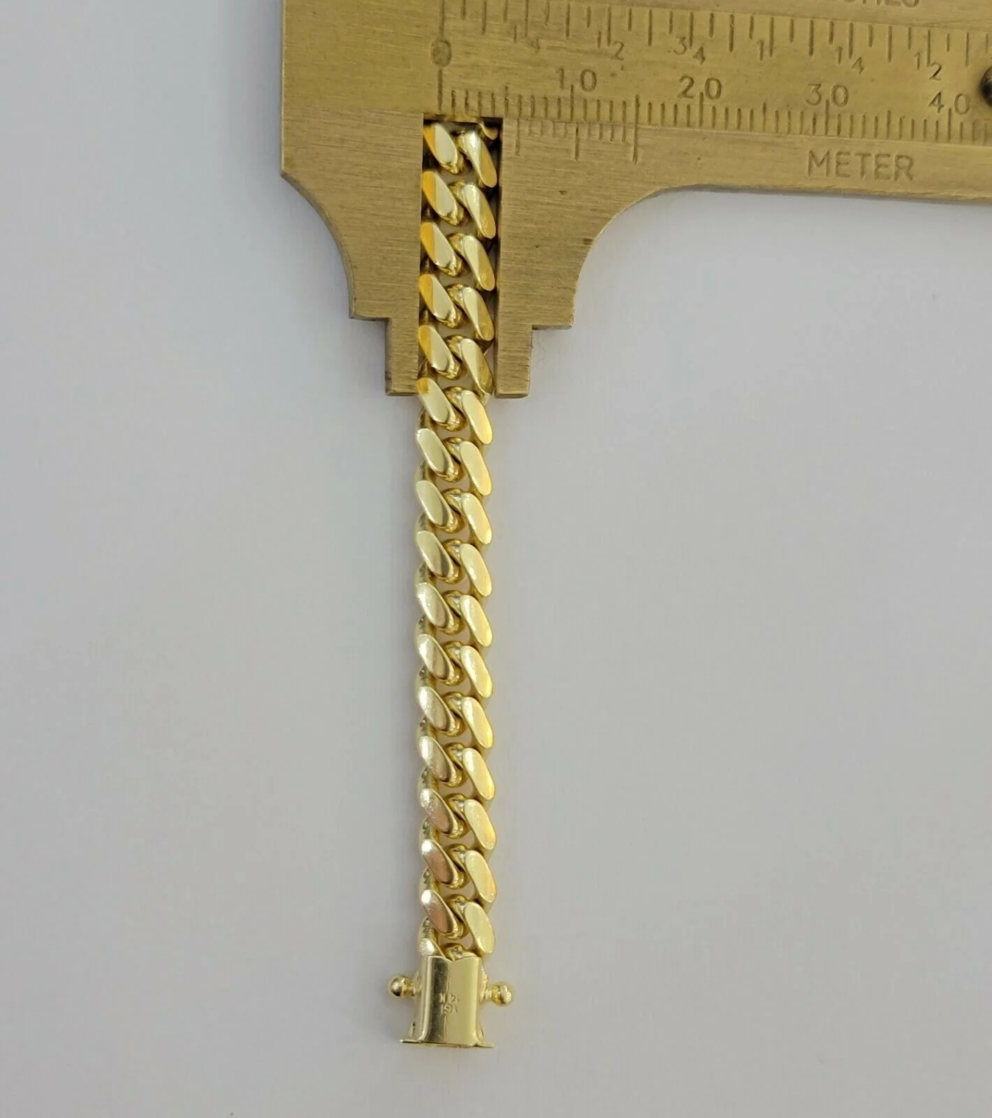 Real 14k yellow Gold bracelet SOLID Miami Cuban link 6mm 8" 14kt Yellow Gold Men - Image 8