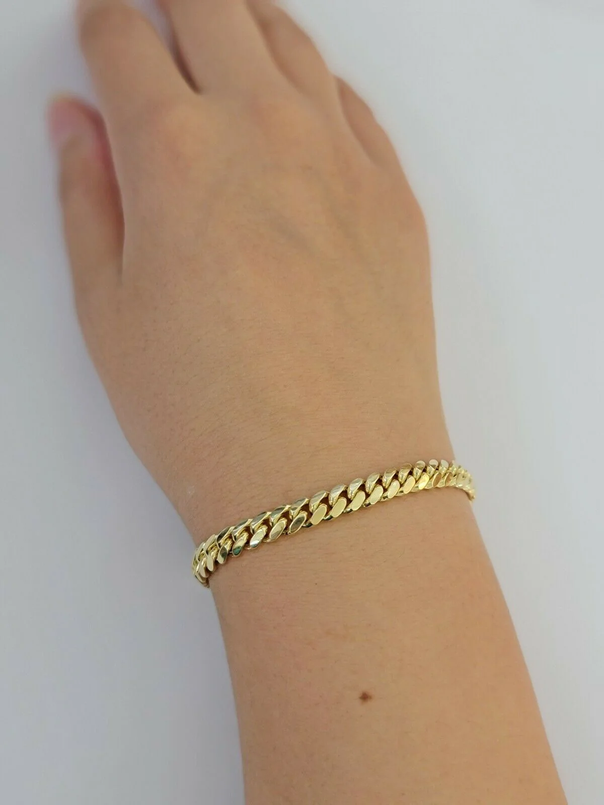 Real 14k yellow Gold bracelet SOLID Miami Cuban link 6mm 8.5" 14kt, Box Lock,men - Image 6