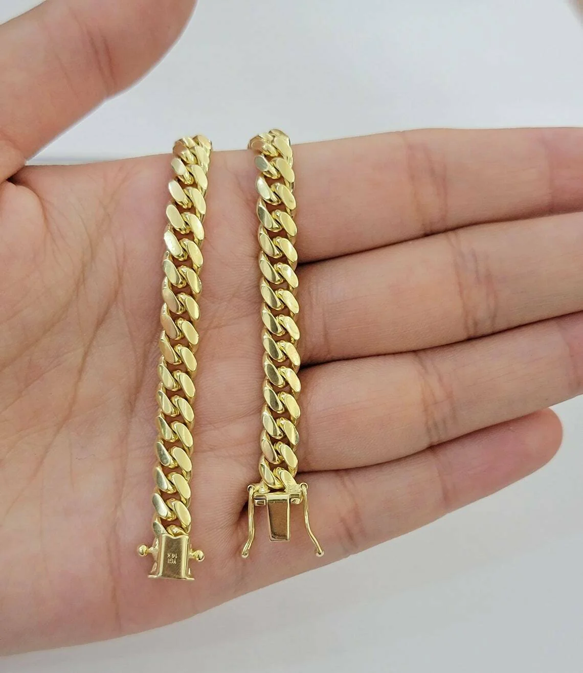 Real 14k Yellow Gold Bracelet Solid Miami Cuban Link With Box Lock 6mm 8" inch - Image 2