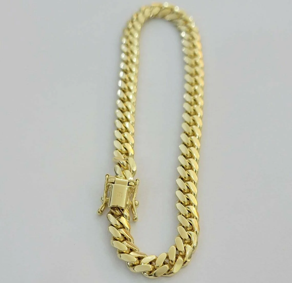 Real 14k Yellow Gold Bracelet Solid Miami Cuban Link With Box Lock 6mm 8" inch - Image 5