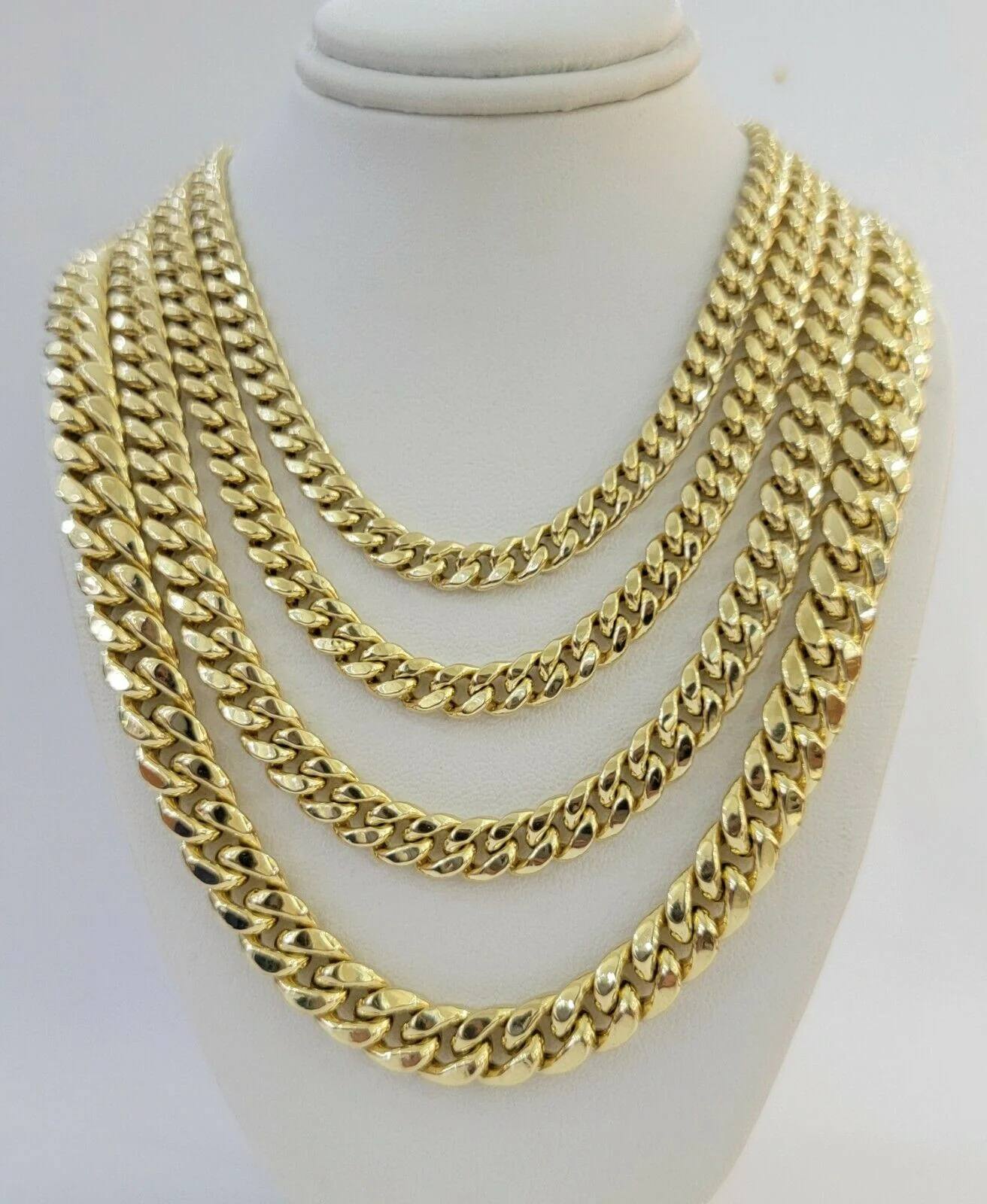 Real 14k Yellow Gold chain Miami Cuban Link Necklace 6mm-9mm 8"-30" Inch ,Strong - Image 2