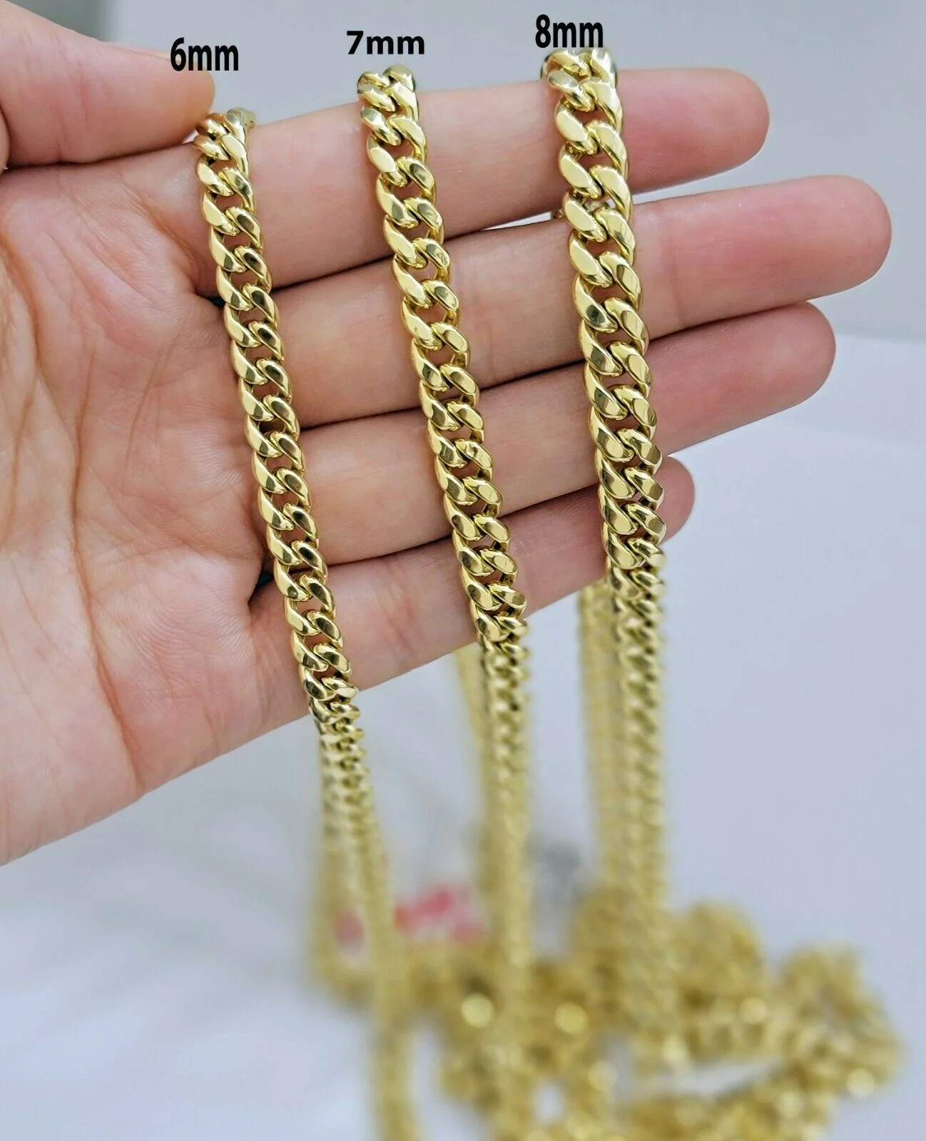 Real 14k Yellow Gold chain Miami Cuban Link Necklace 6mm-9mm 8"-30" Inch ,Strong - Image 8